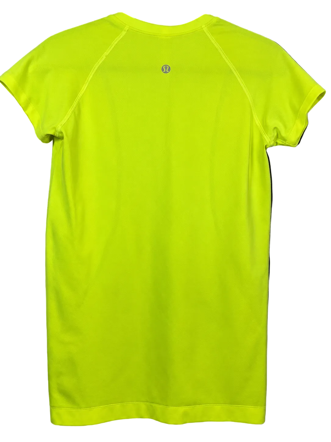 lululemon Swiftly Tech Short-Sleeve Shirt 2.0 size 8 neon yellow back view with reflective logo