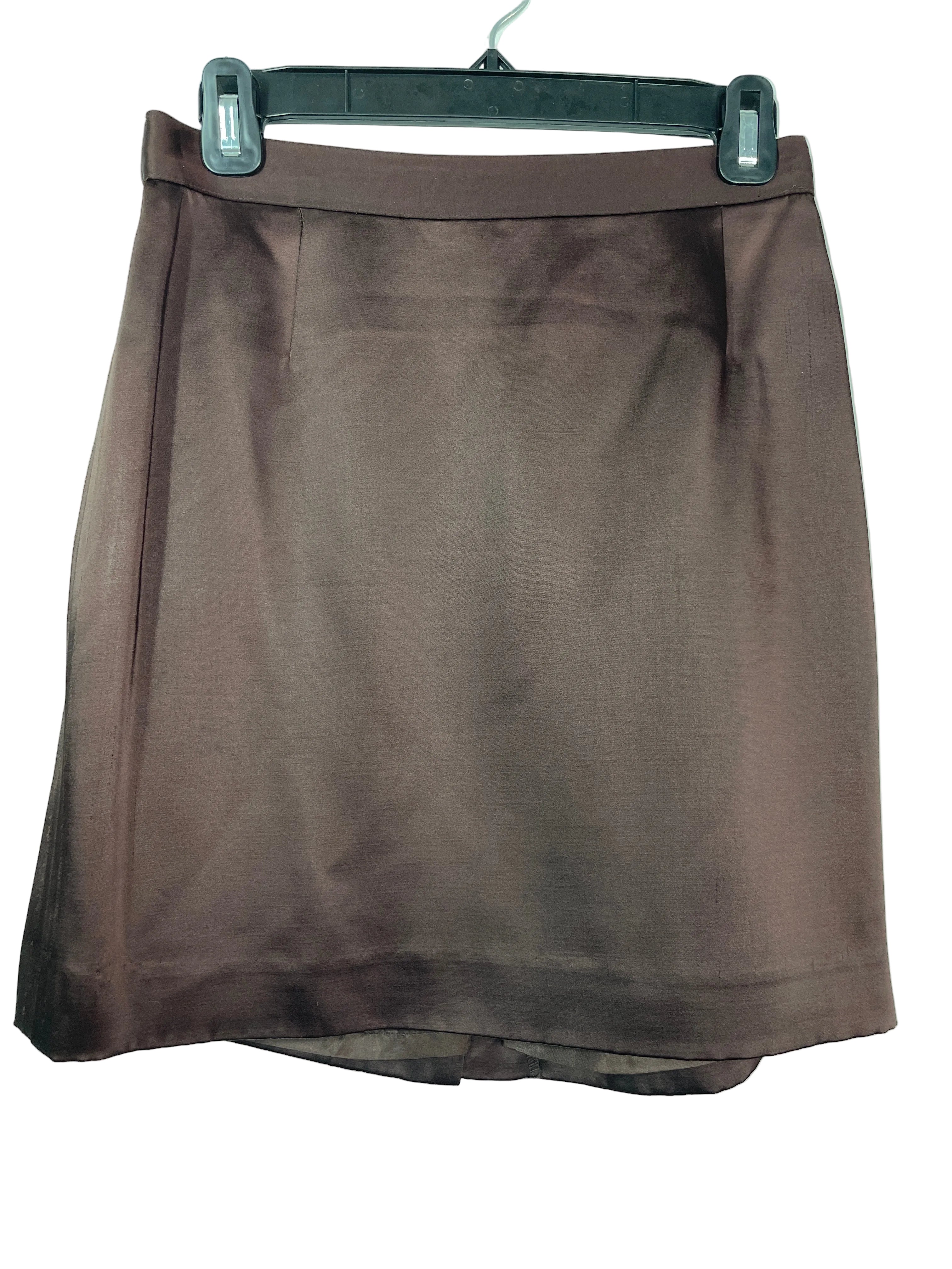 GAP size 10 brown satin pencil skirt front view