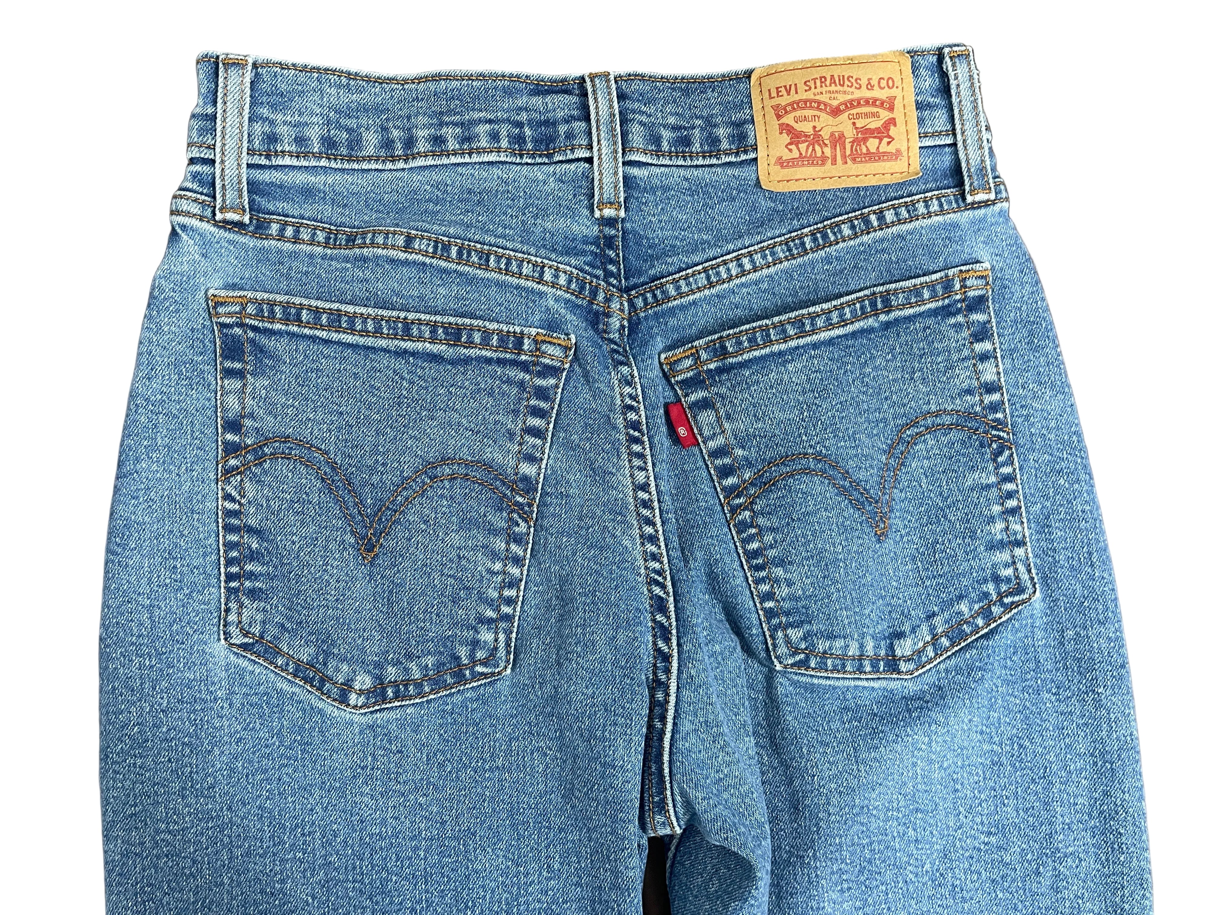 Levi’s Wedgie Straight size 26 blue high rise straight leg jeans back view