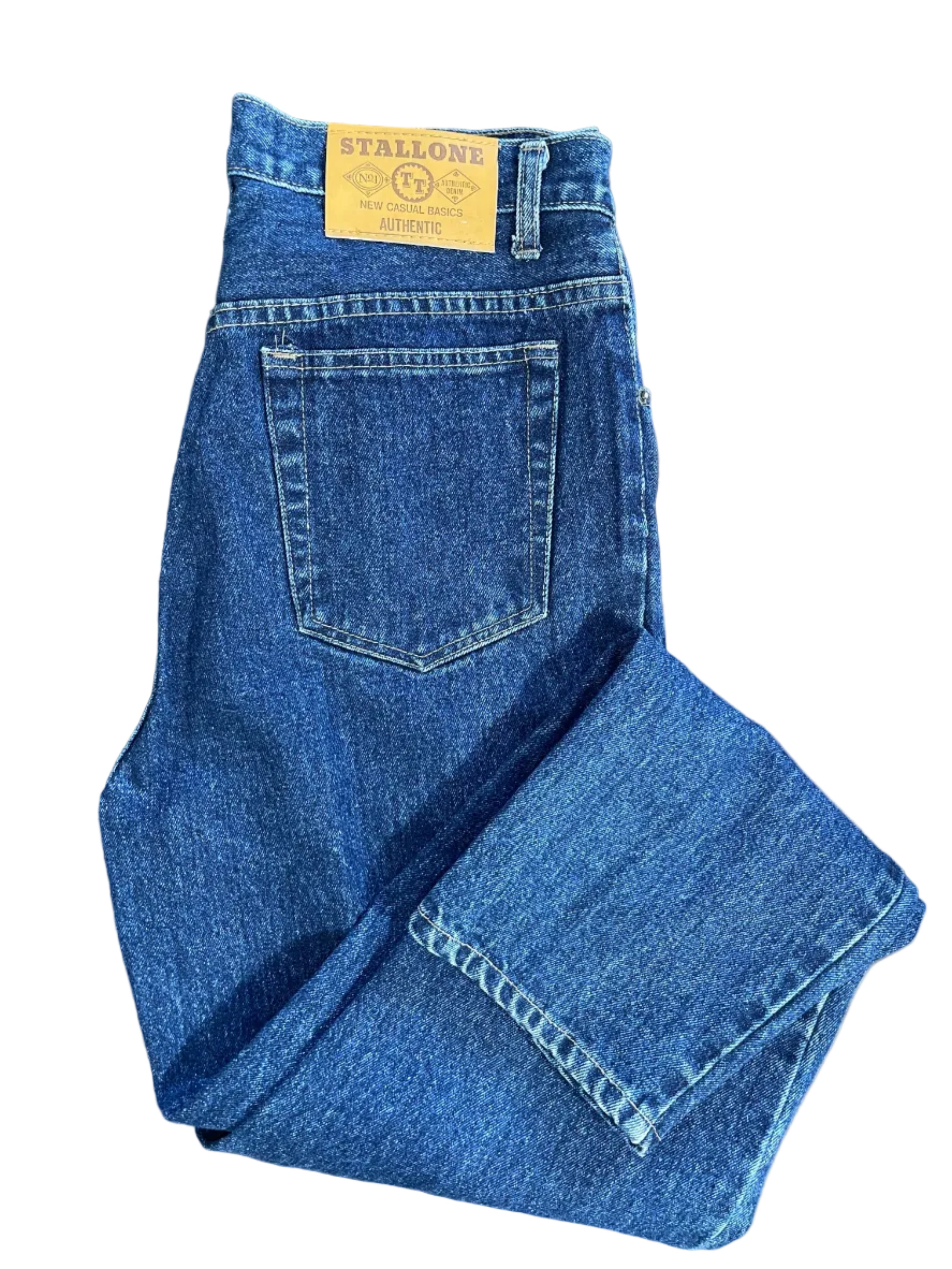 Vintage Stallone size 34 blue tapered jeans front