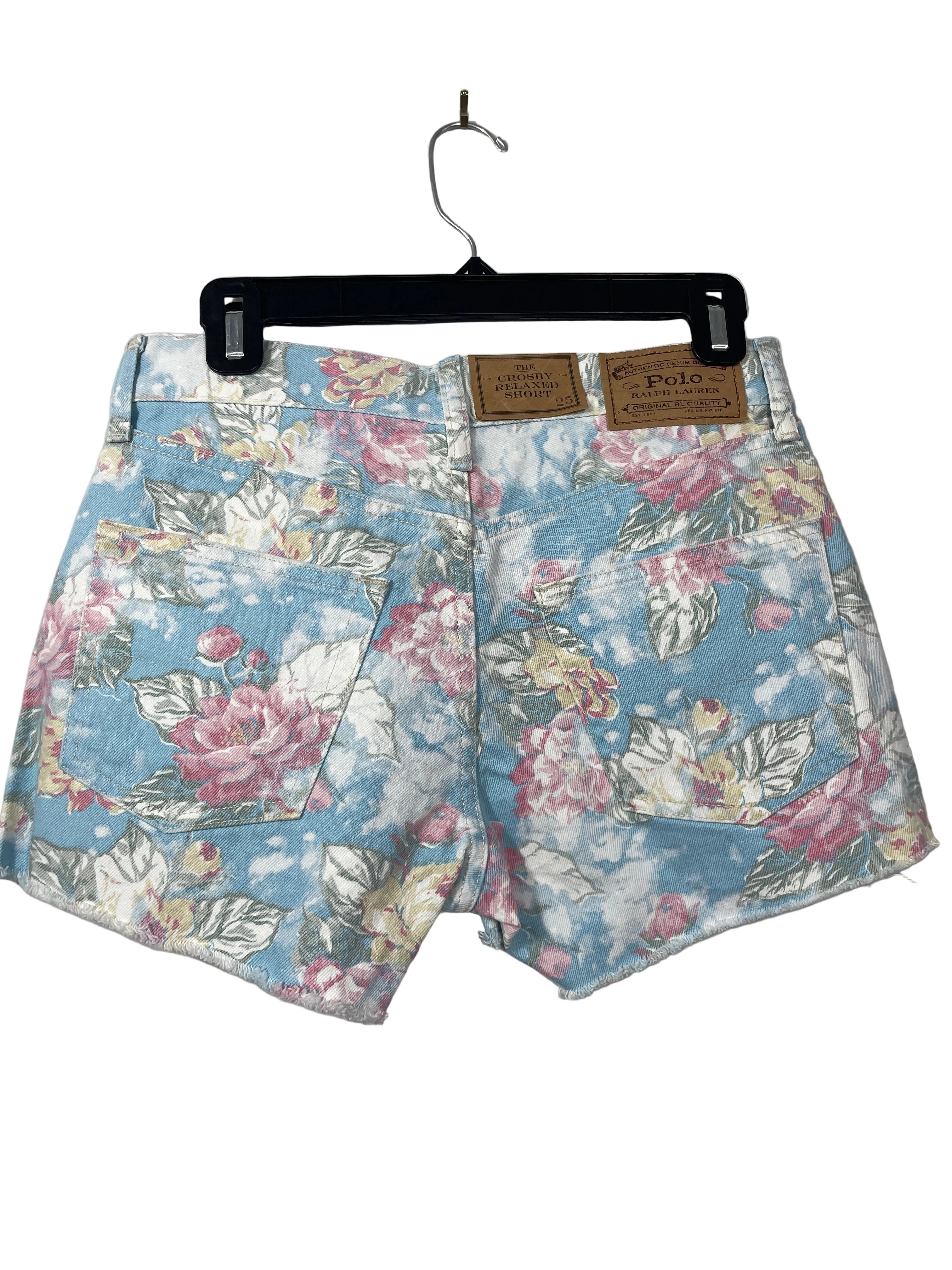 Polo Ralph Lauren Crosby floral denim shorts back view