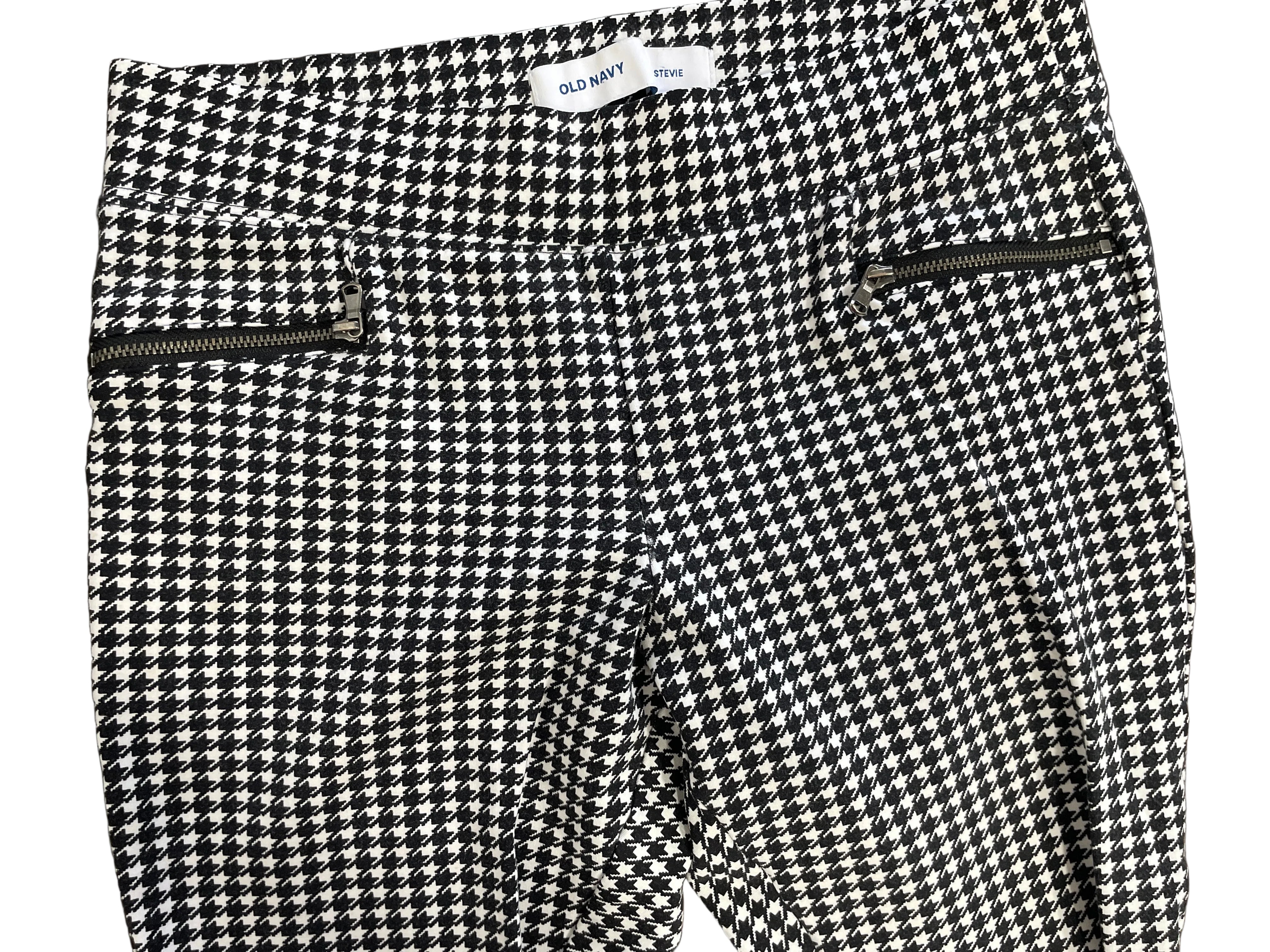 Old Navy Stevie black white houndstooth stretch ponte pants