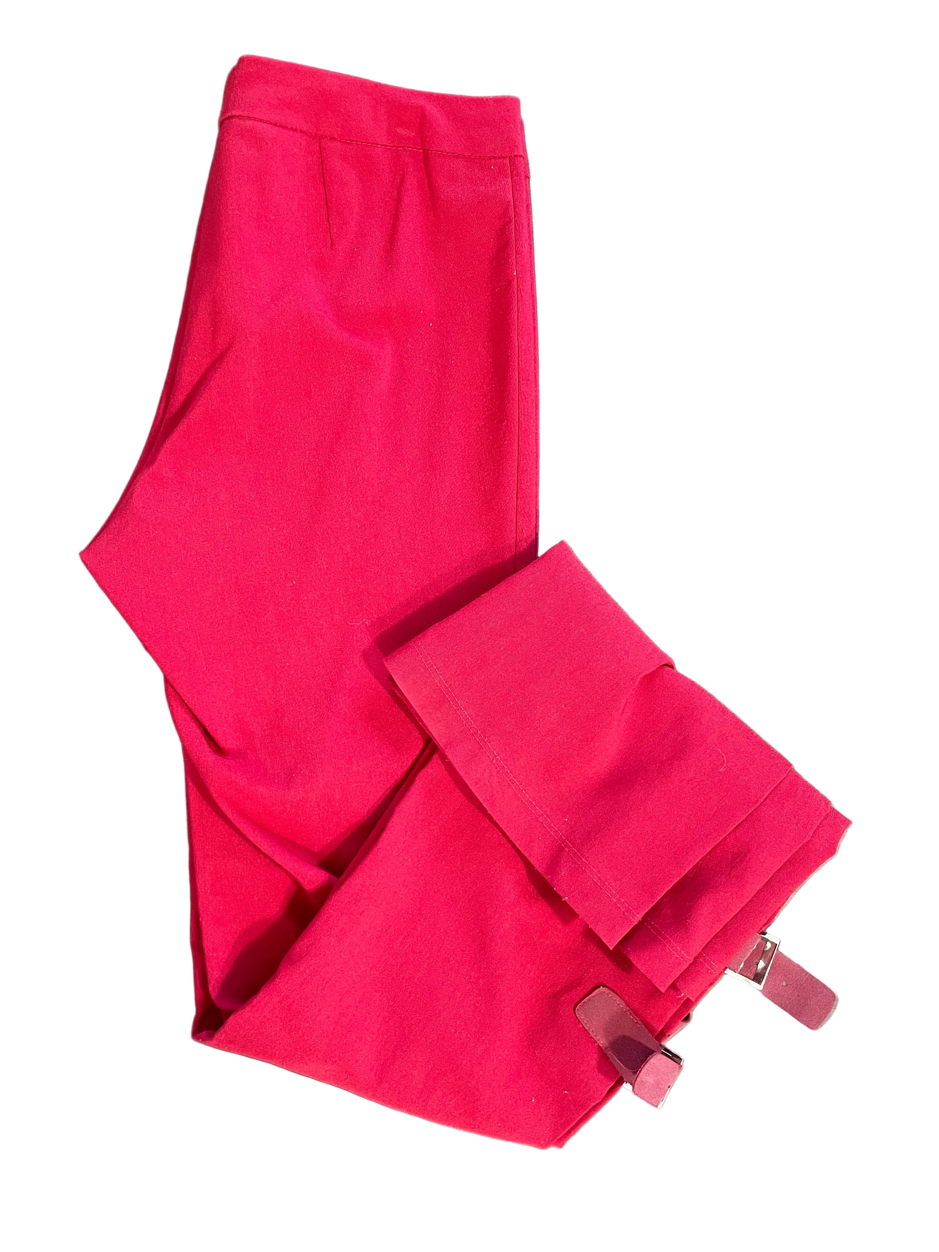 Vintage Rave Stretch red buckle flared pants size 7