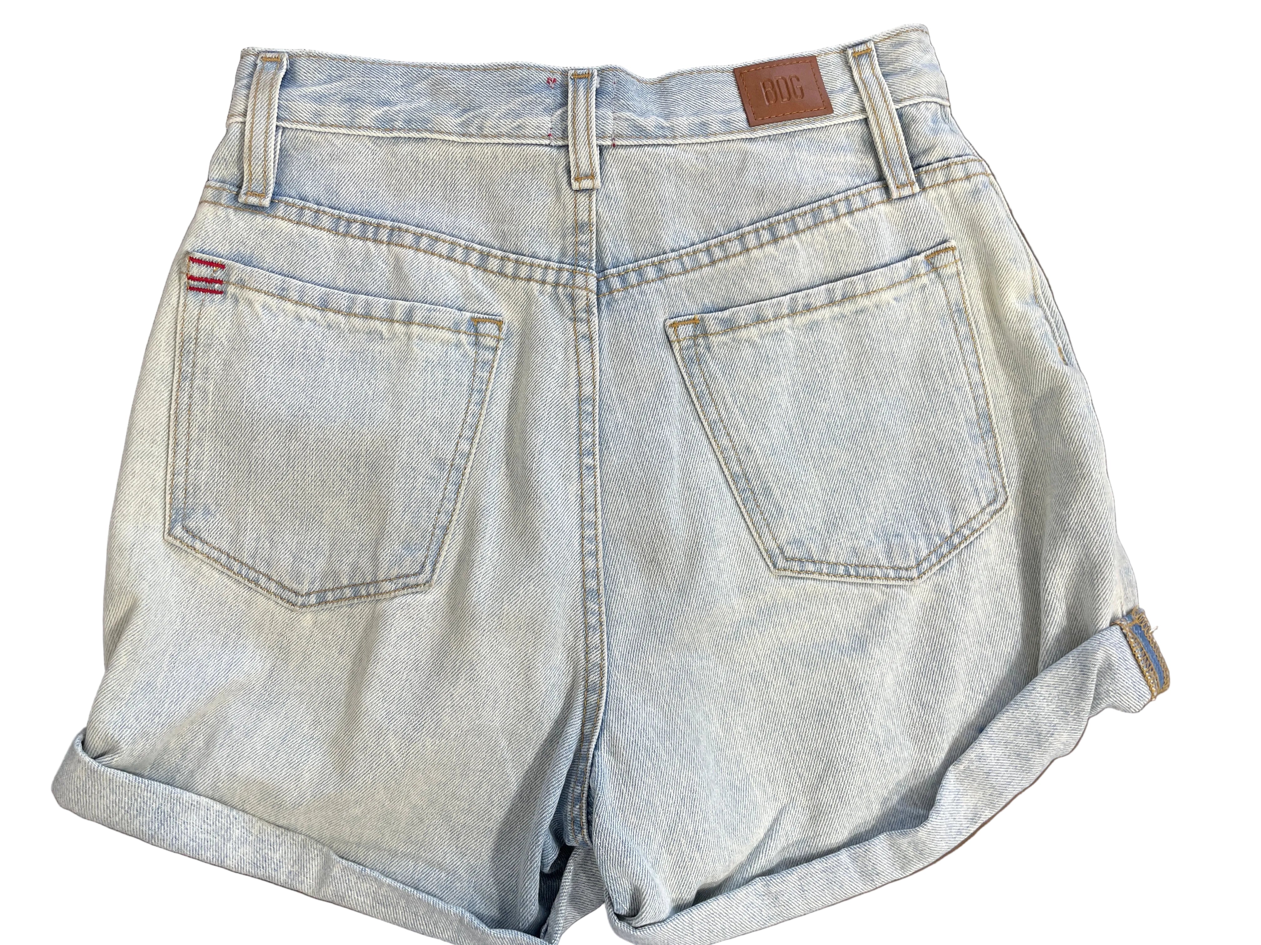 BDG Mom High-Rise denim shorts back pockets