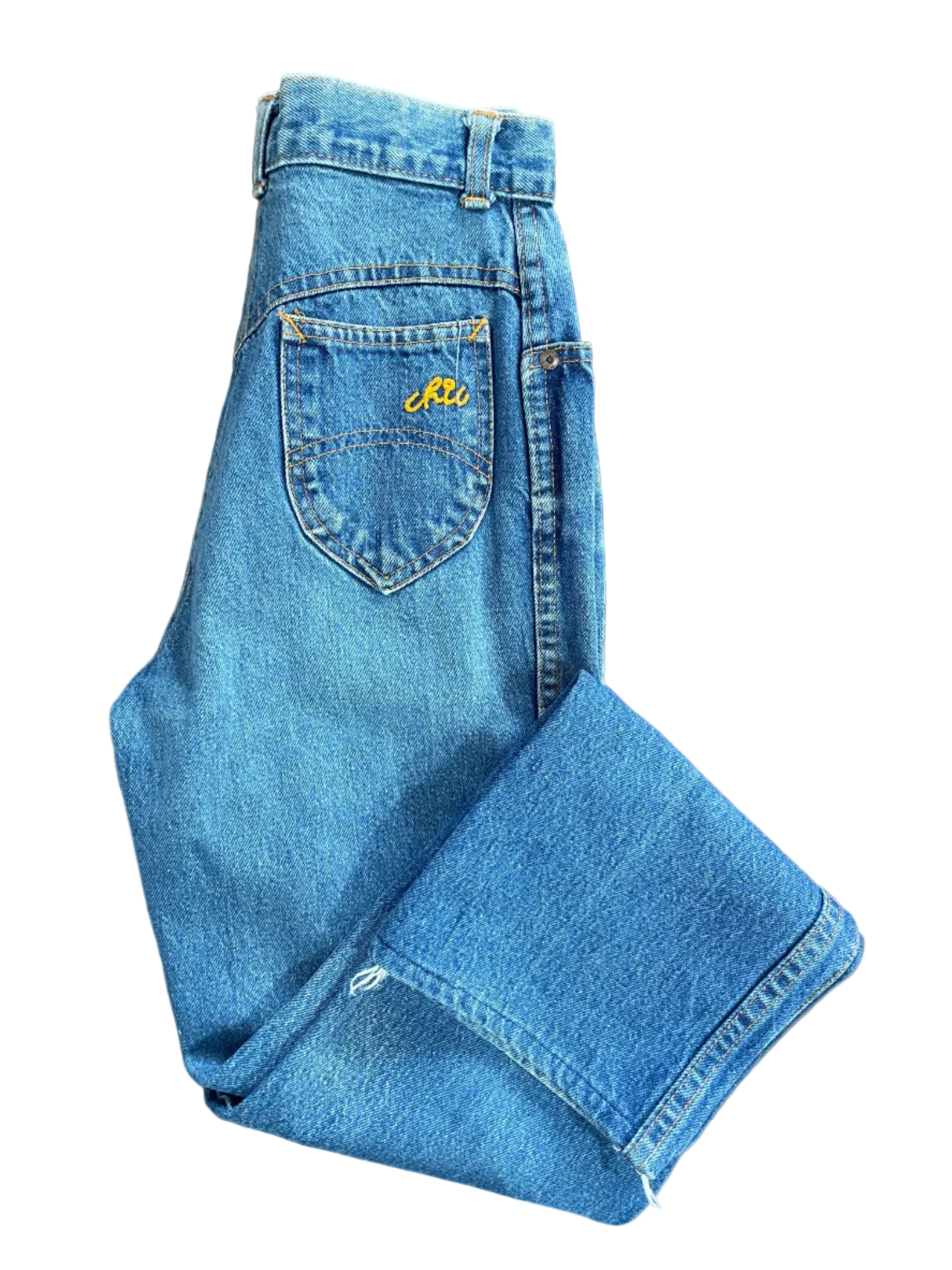 Size 24 Vintage Chic by H.I.S. Blue High Rise Straight Leg Jeans Back