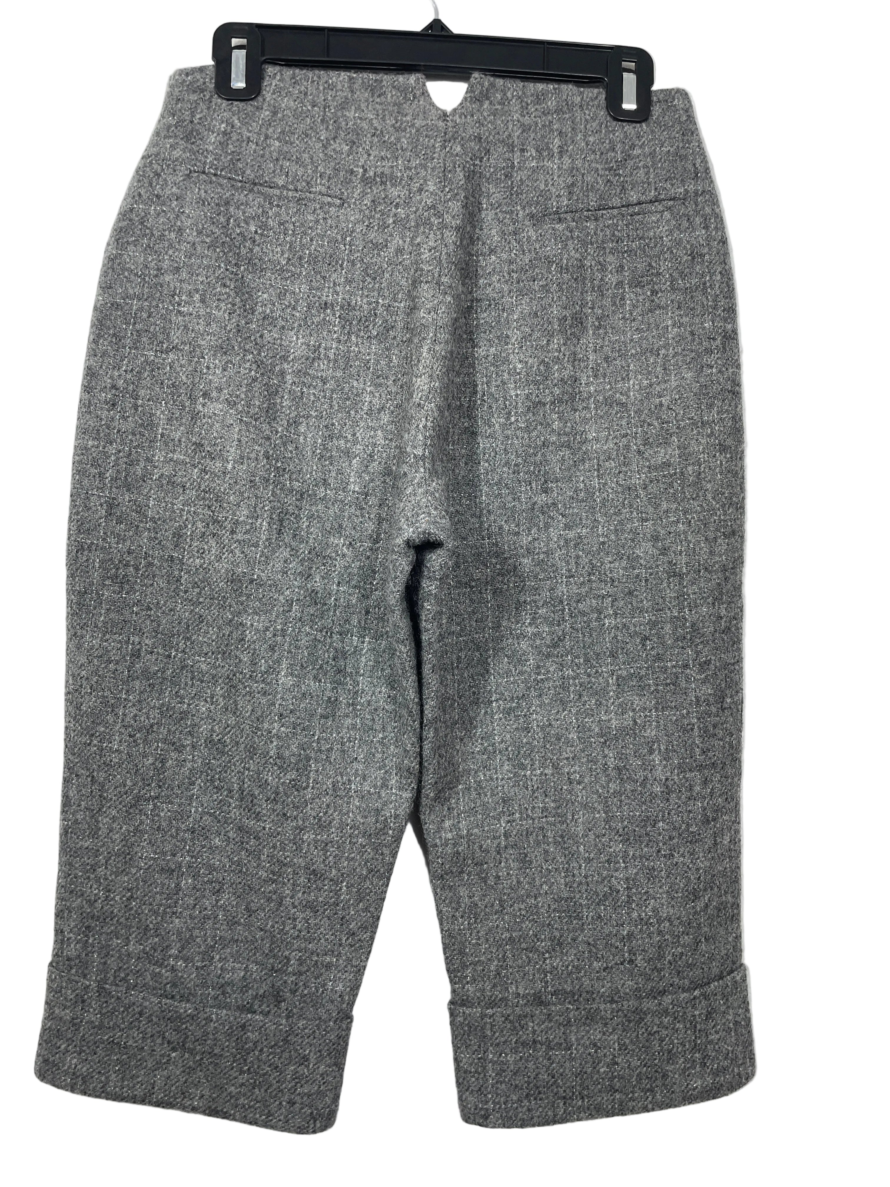 Size 6 Vintage Heather Witt Grey Wool Tweed Gaucho Pants Back