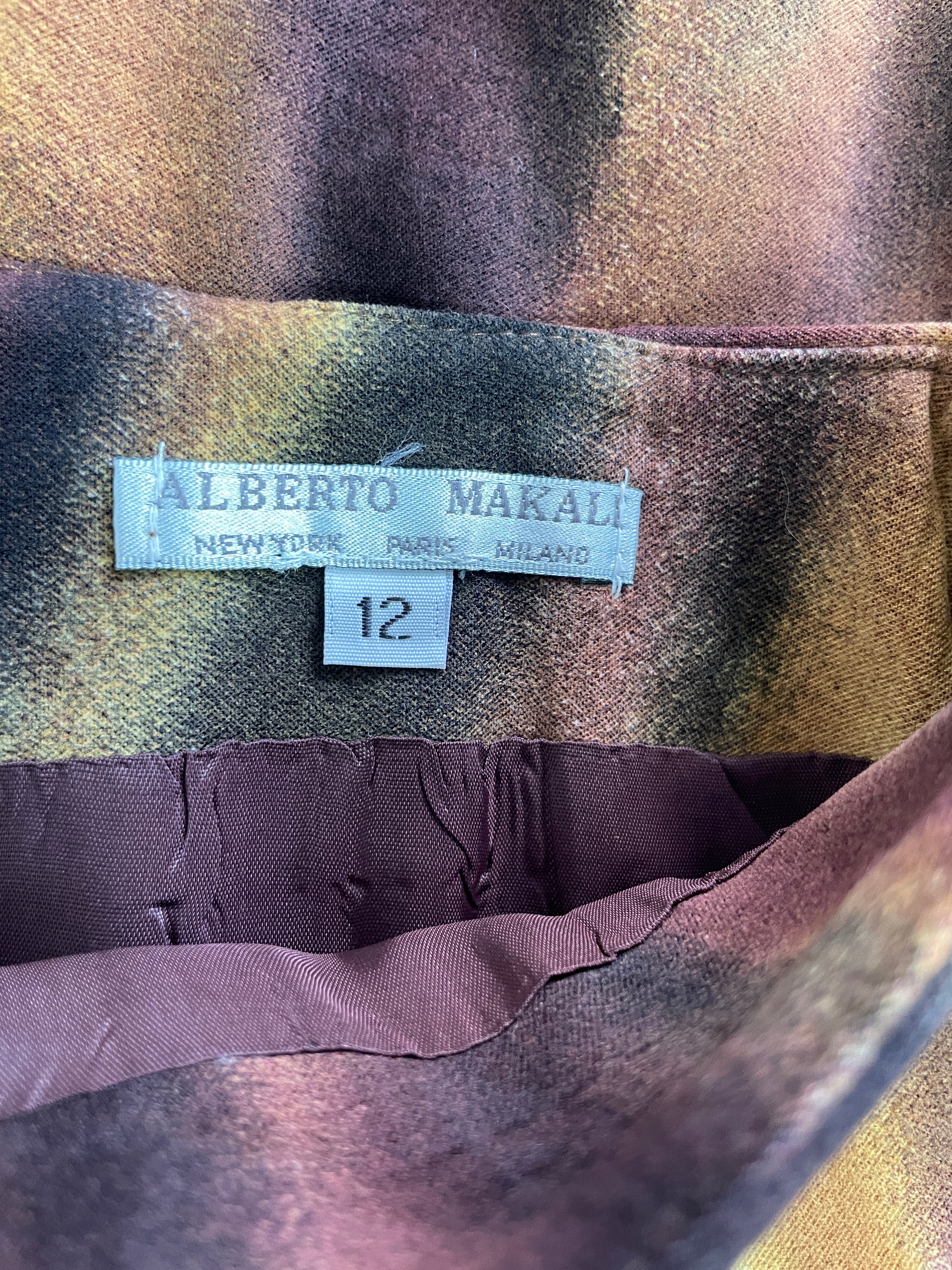 Size 12 Vintage Alberto Makali New York Paris Milano Skirt Brand Label
