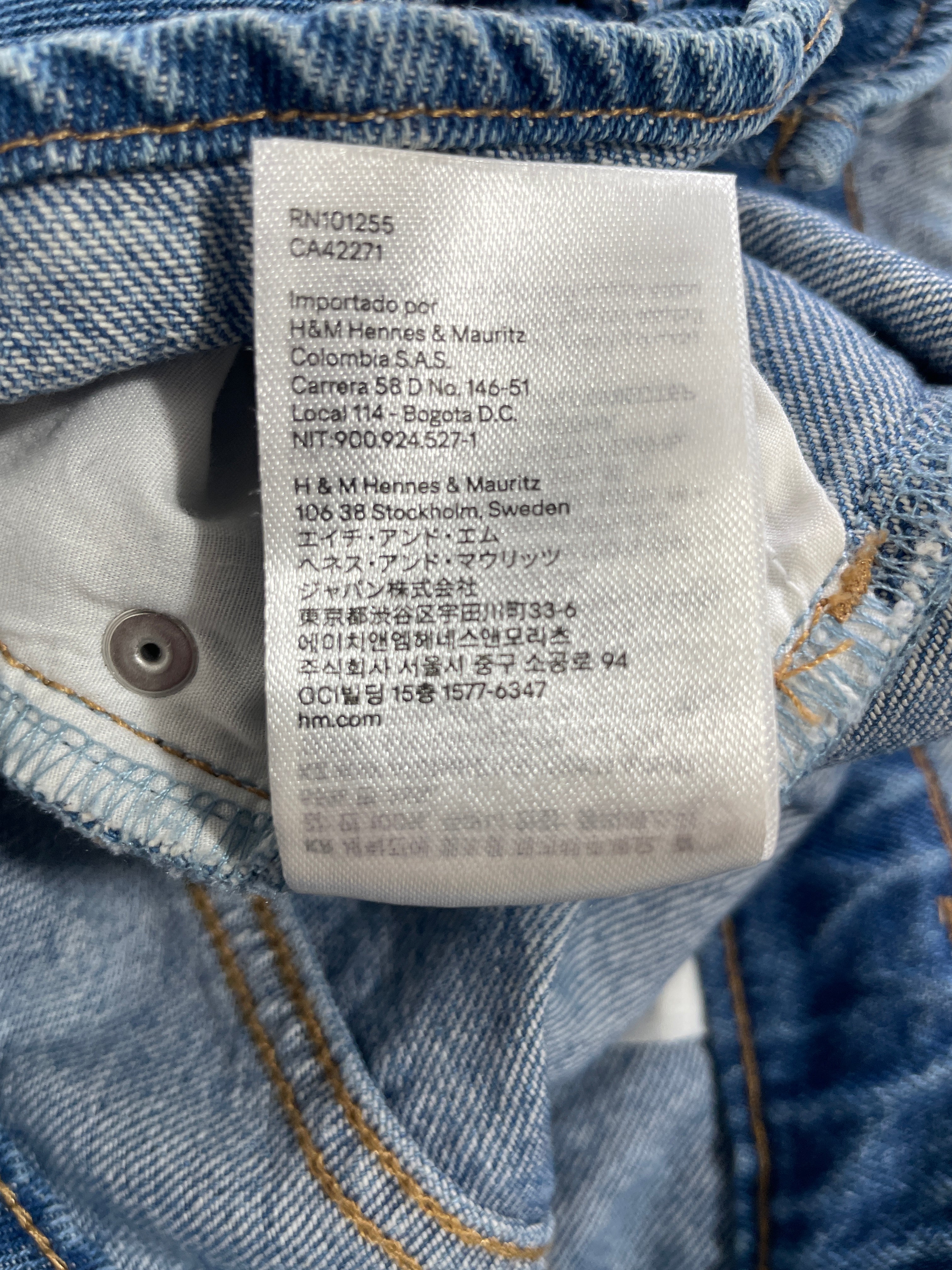 H&M denim skirt tag