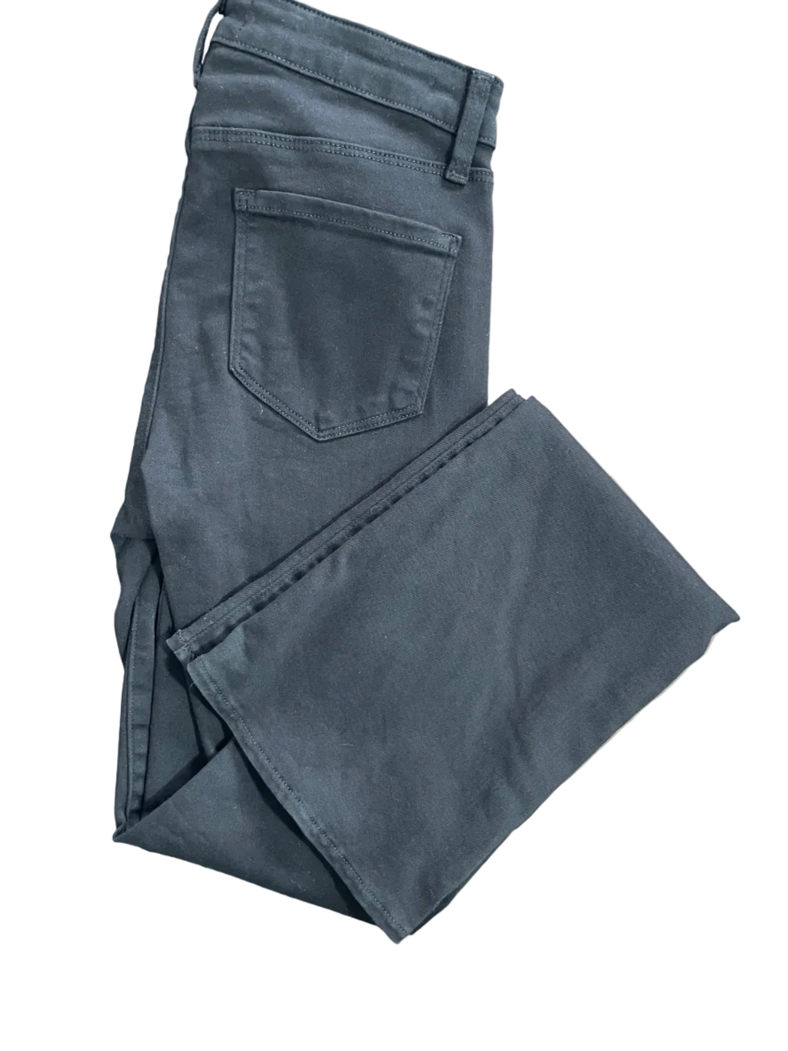 Size 28 L'AGENCE Selma black high rise bootcut jeans full length folded view