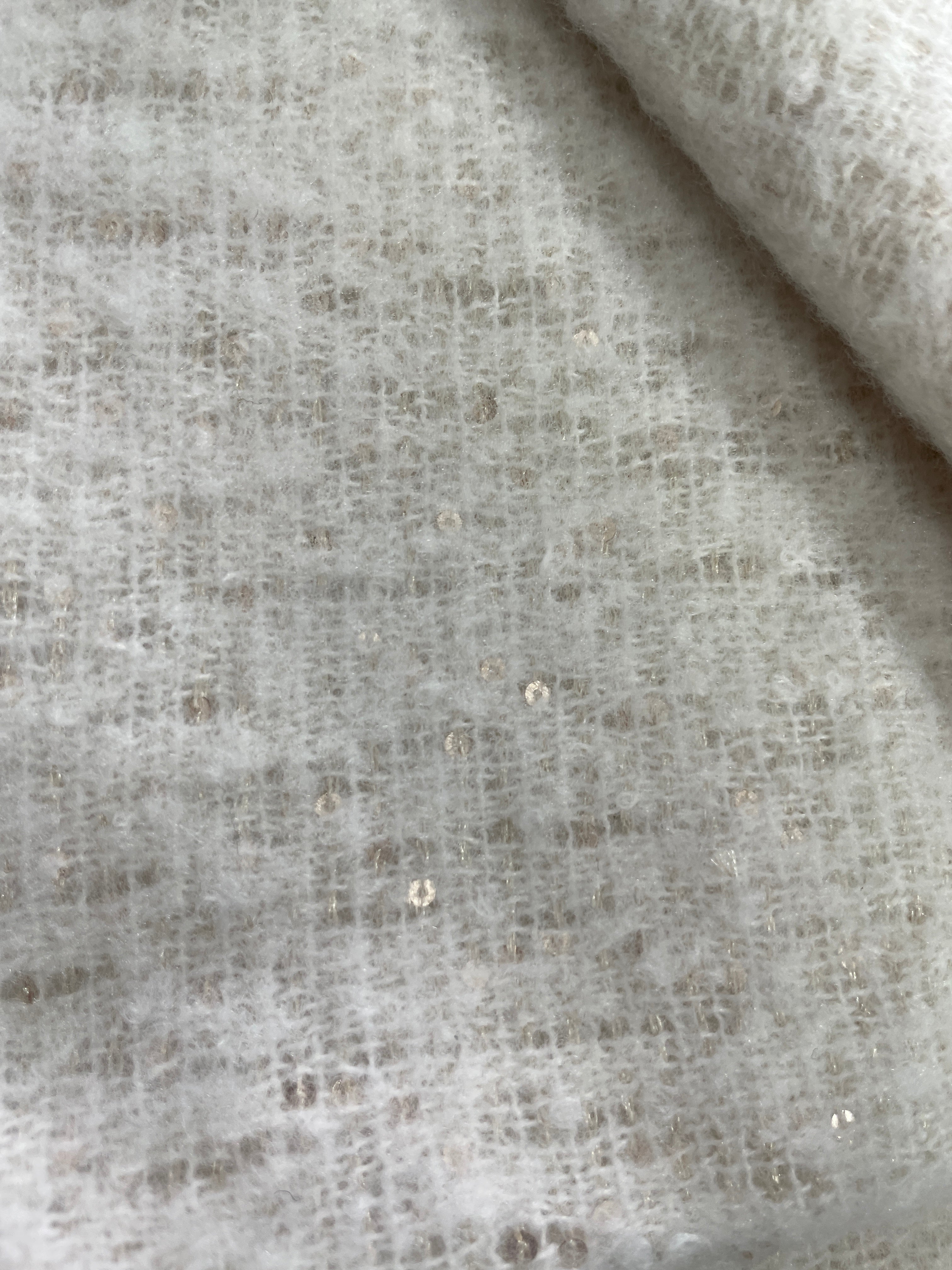 1. ONLY Onldesi cream ivory gold sequin scarf one size oversized soft woven fabric detail