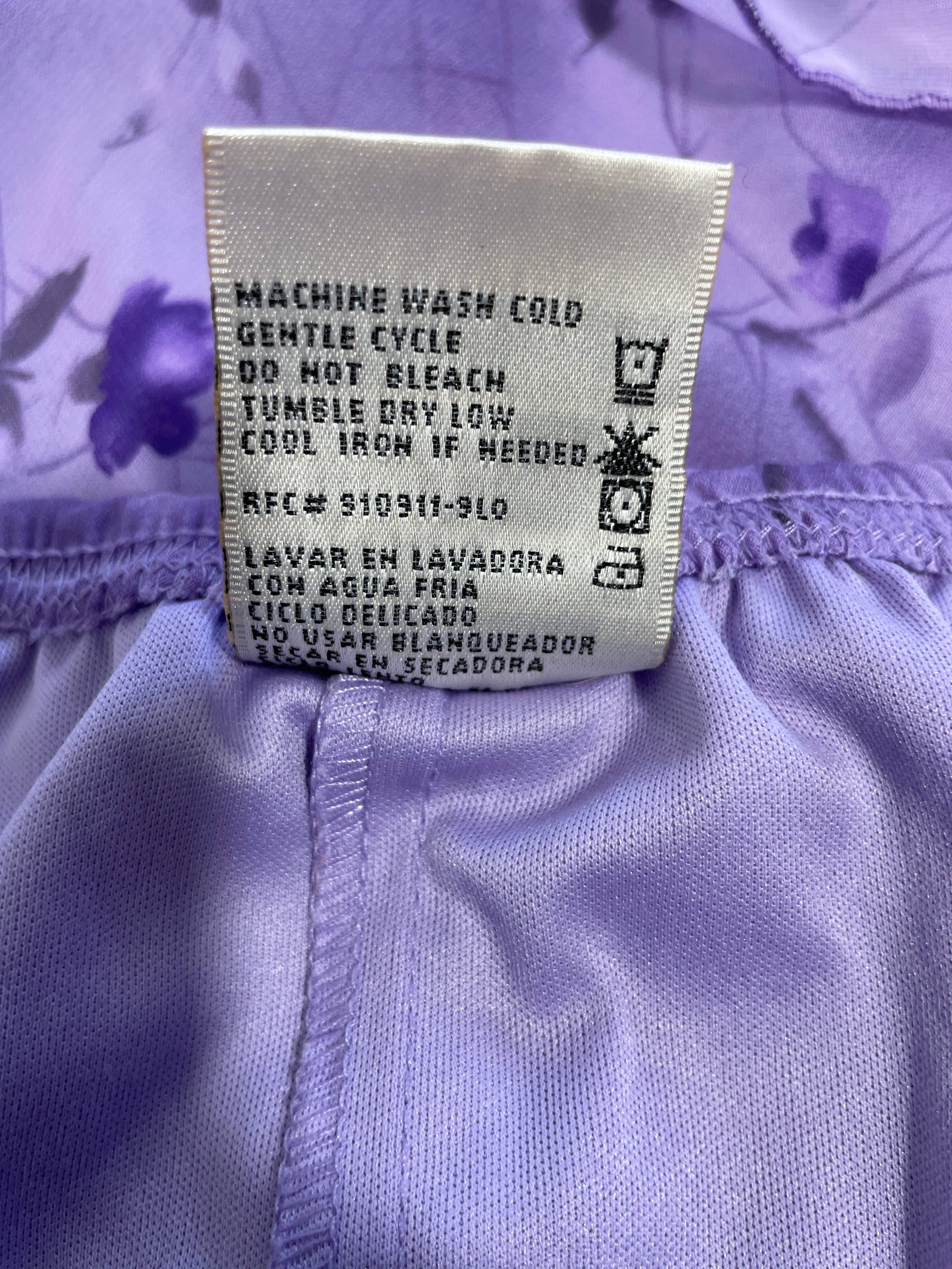 1. Lavender floral midi skirt washing and care instructions label