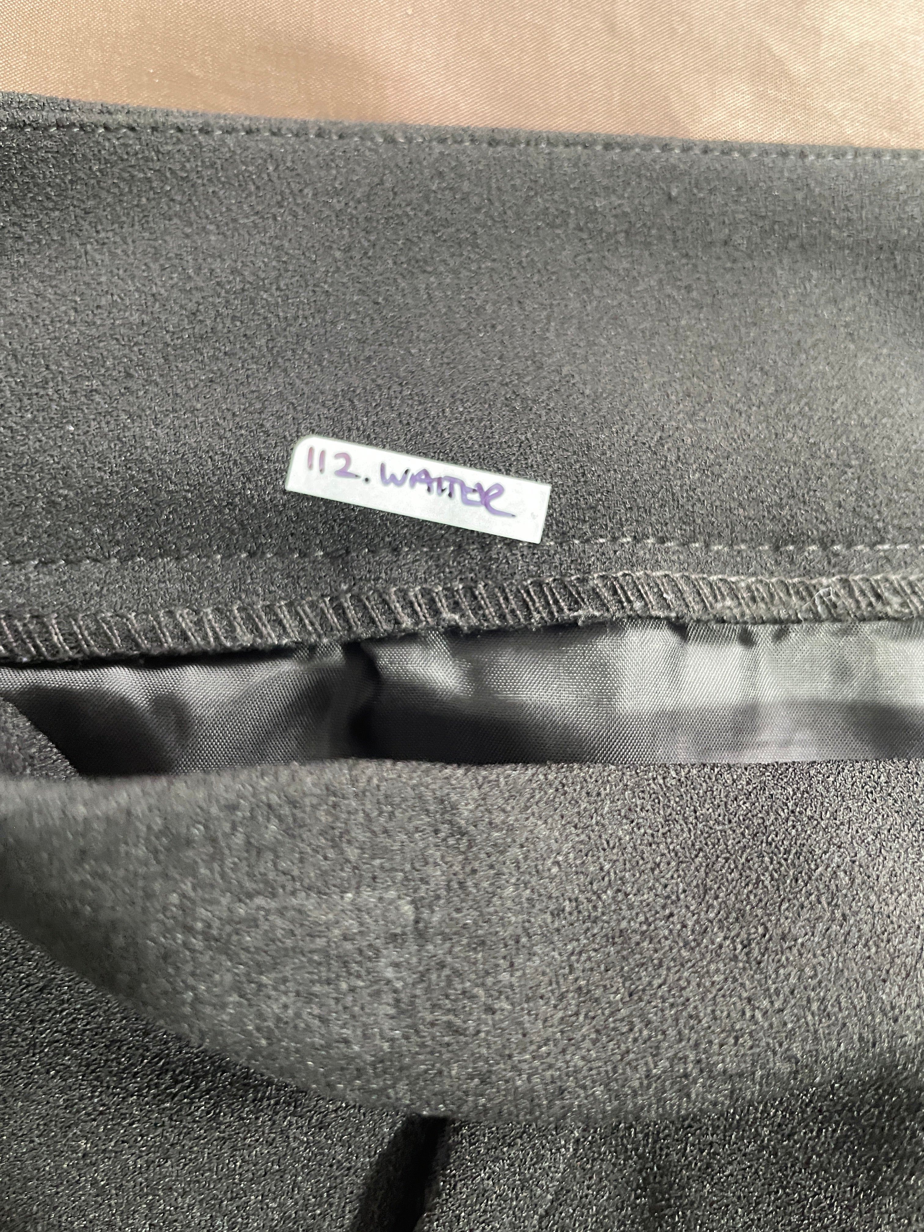 Yellowjackets TV Series wardrobe identification sticker marked 112 Waiter inside Anne Klein pants