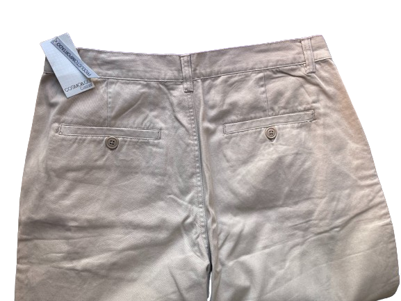 back view of beige chinos