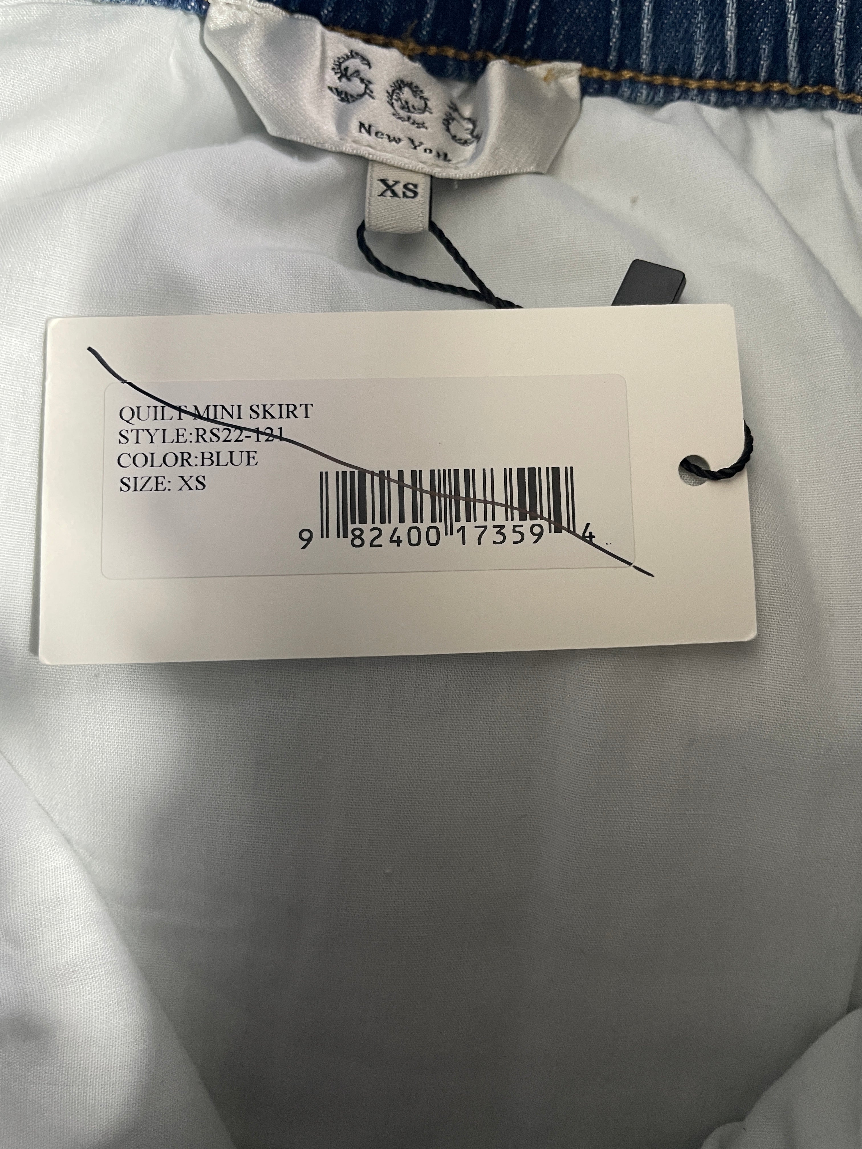 Sea New York quilt mini skirt RS22-121 original product barcode and style tag