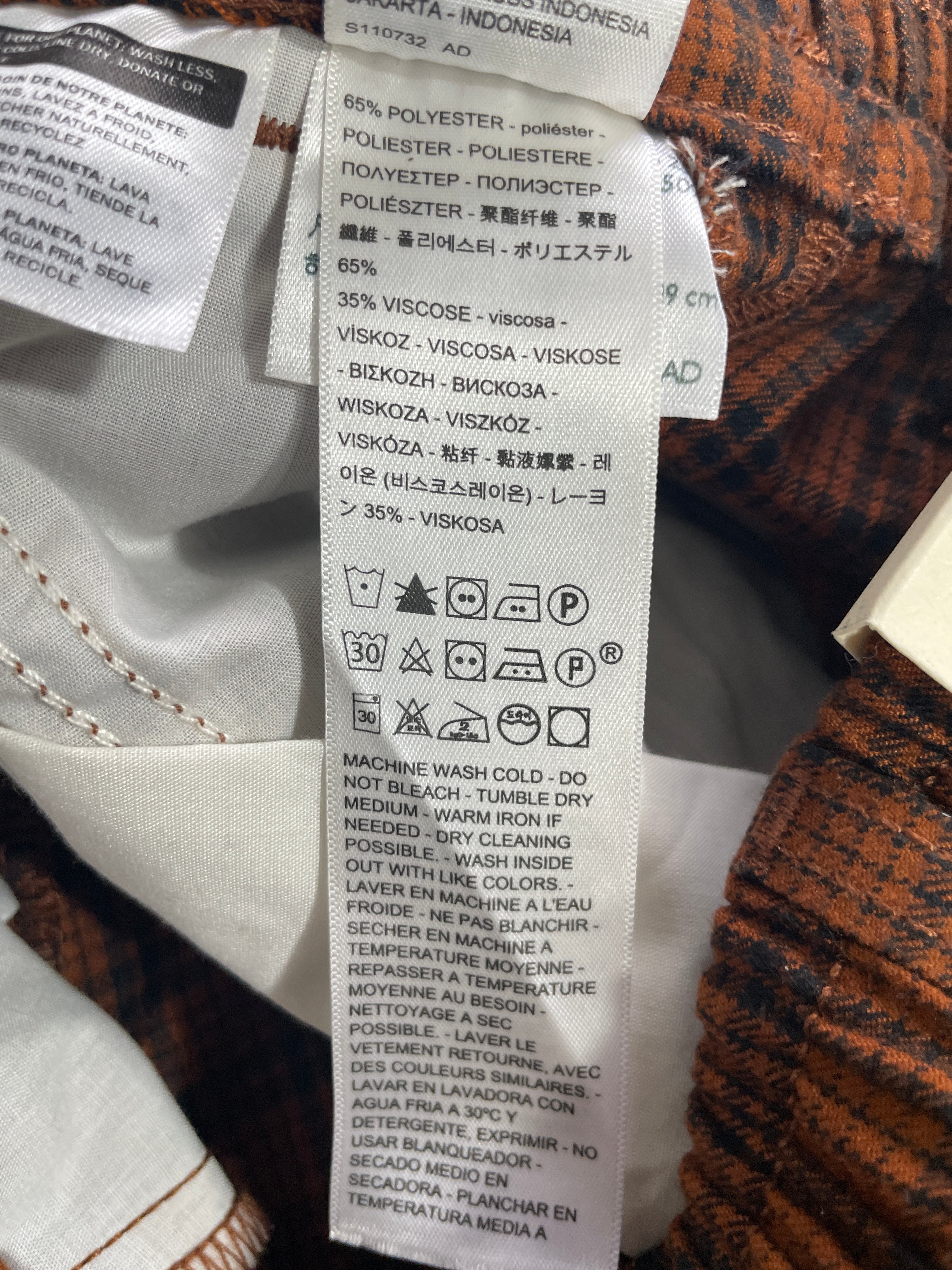 Levi's Math Club Slacks polyester viscose fabric composition label