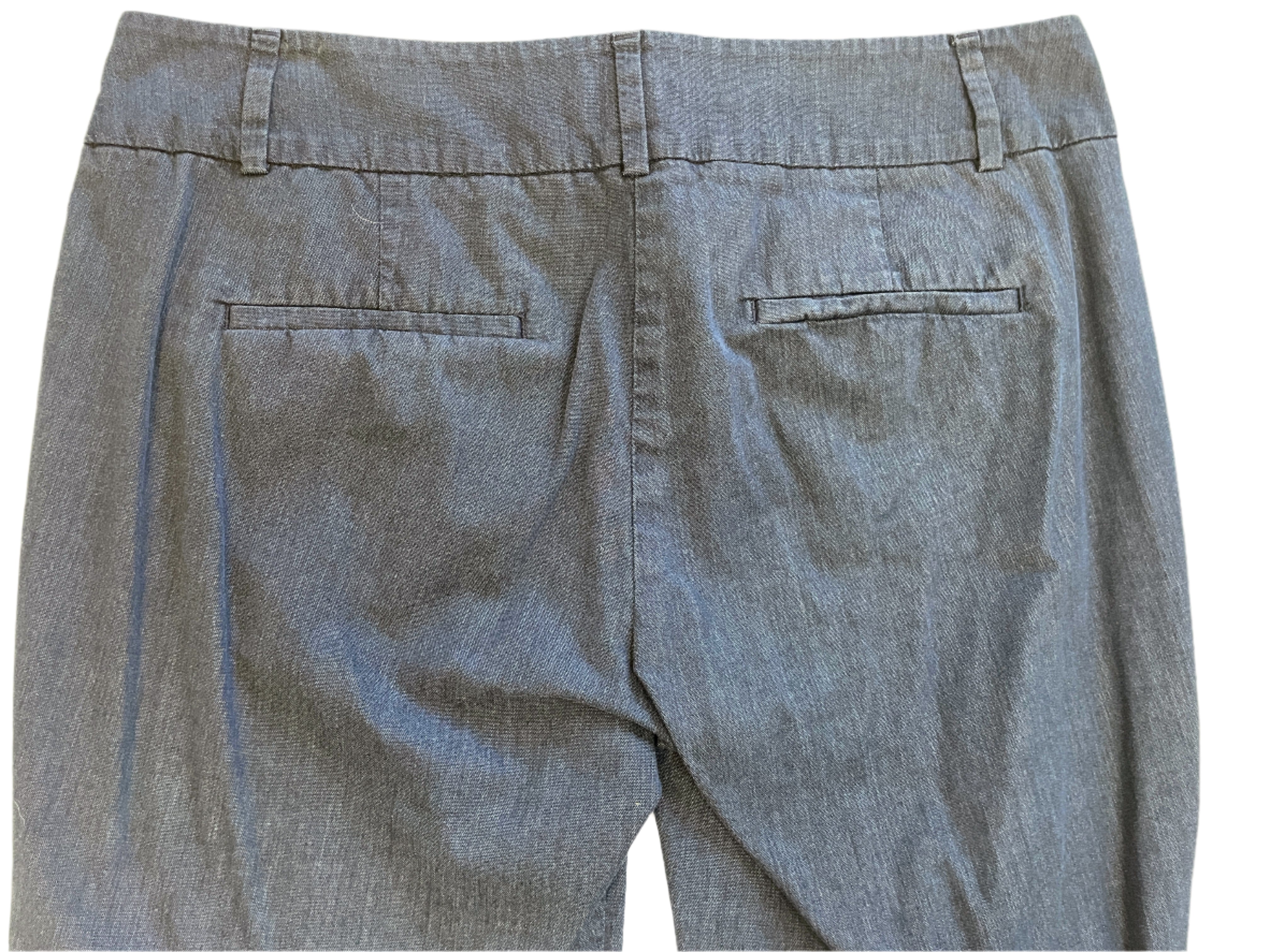 Loft navy blue capri pants with slit pockets, zipper fly