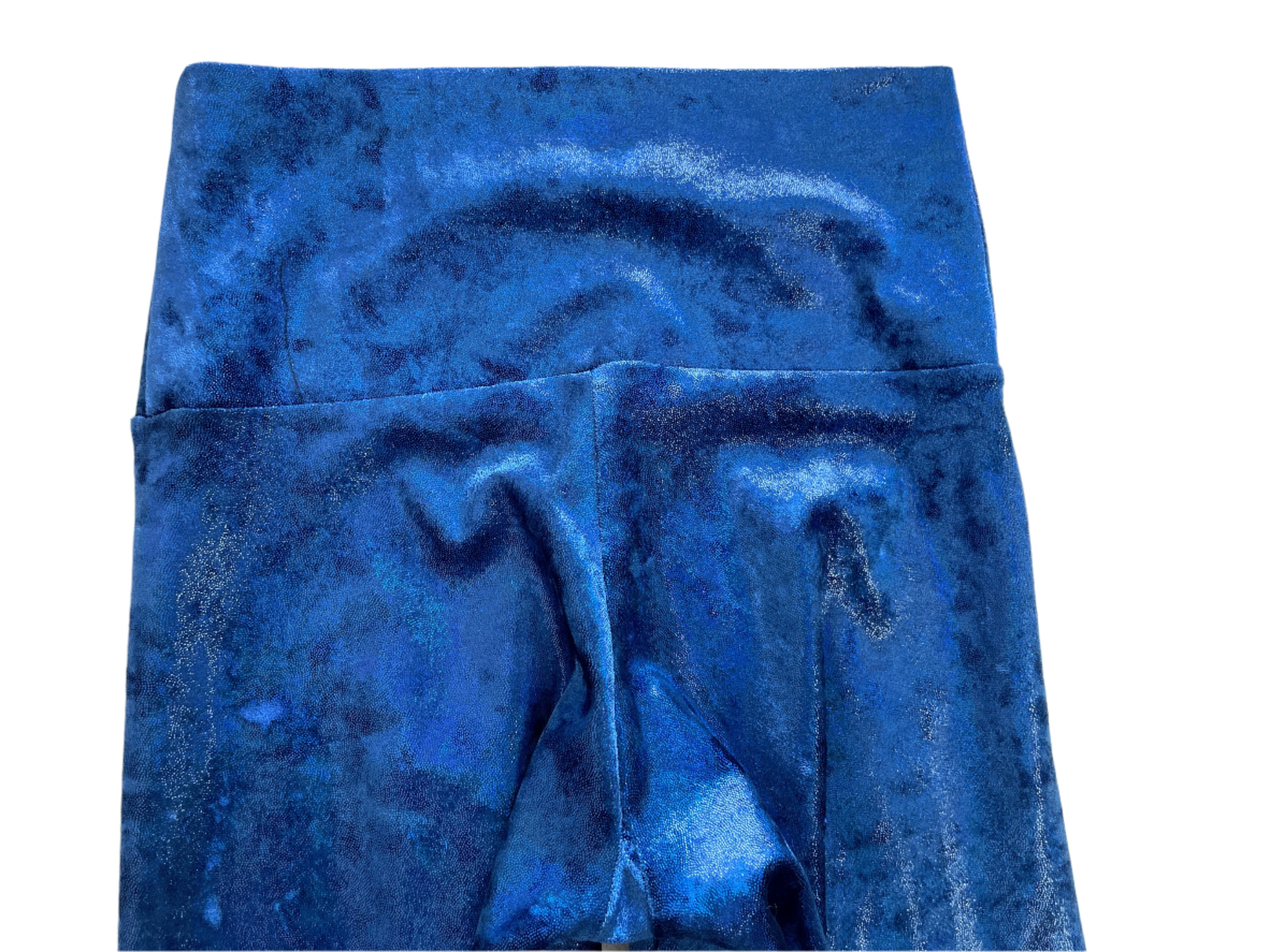 Sparkly blue crushed velvet leggings