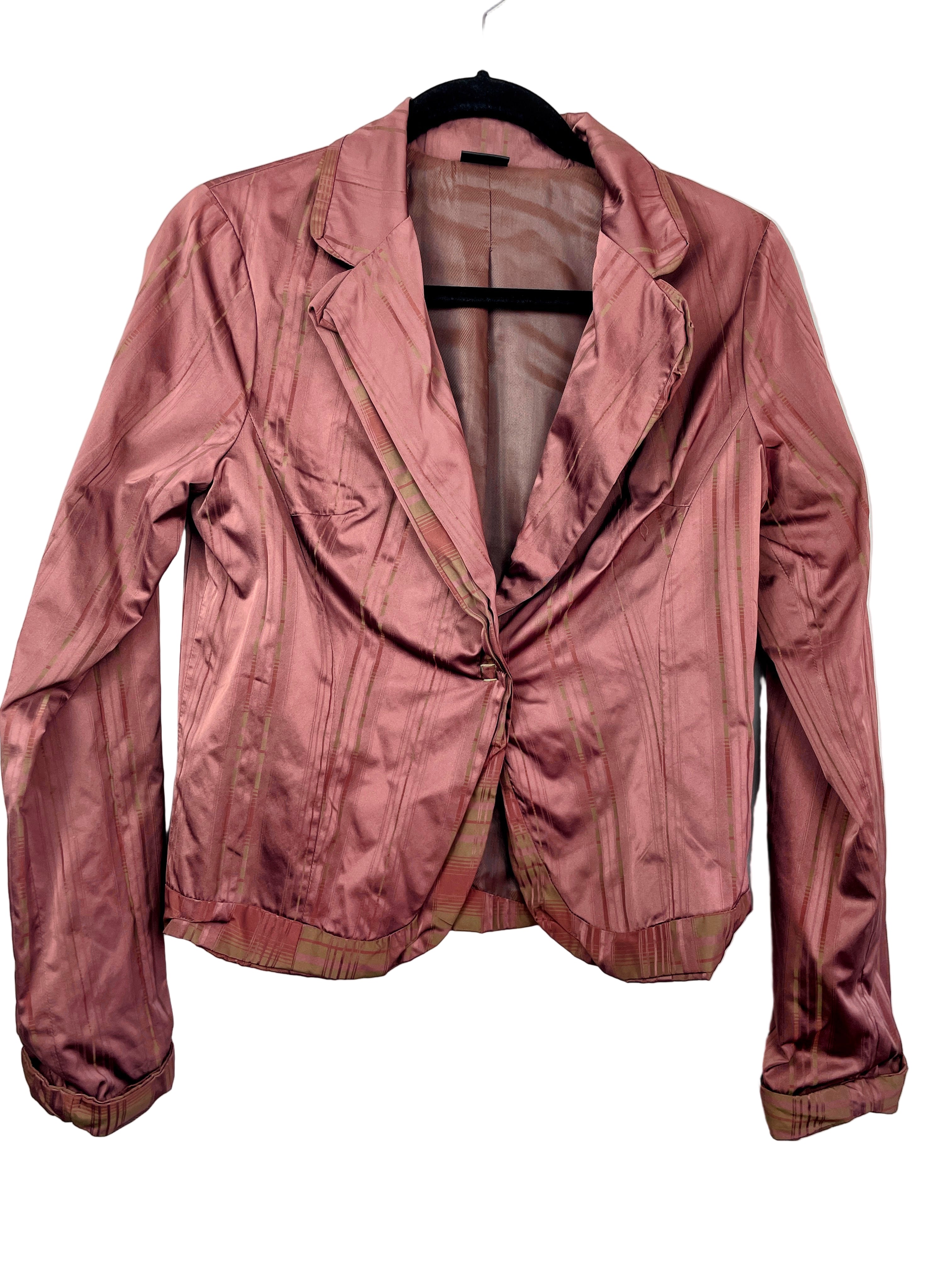 Crea Concept rust satin-look blazer front view size 38 medium