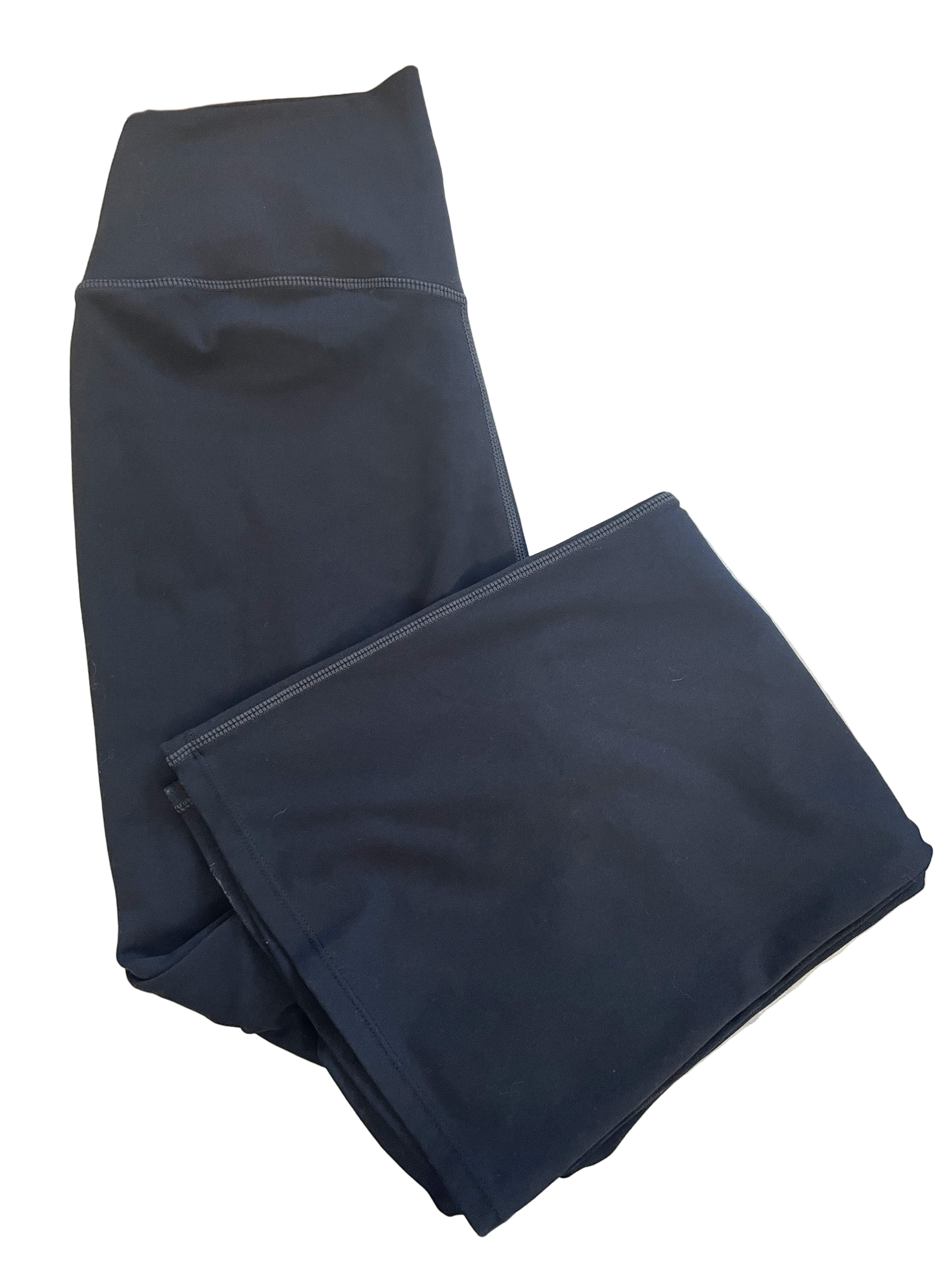 black wide leg leggings folded