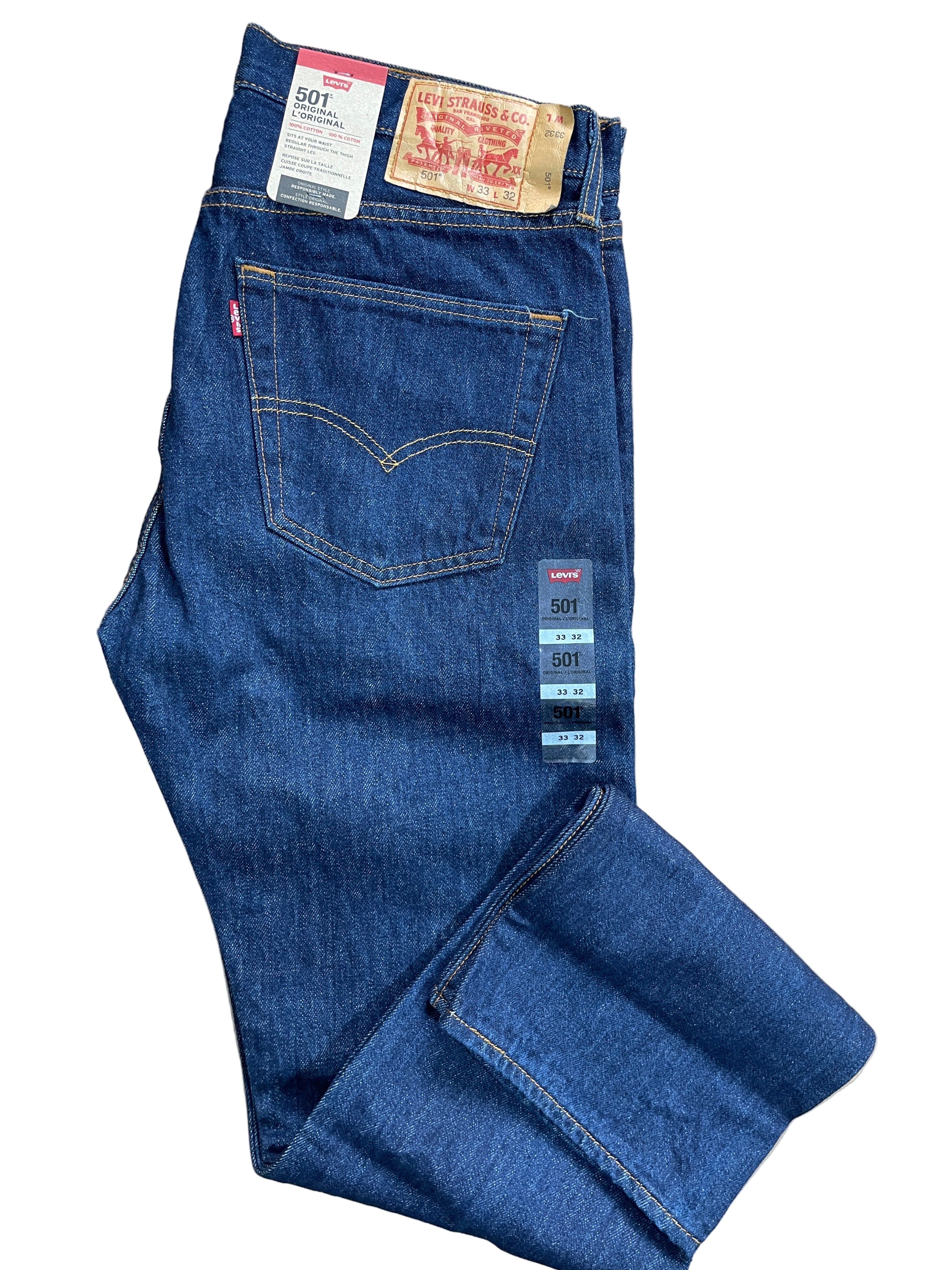 levi's 501 original men's jeans folded view
