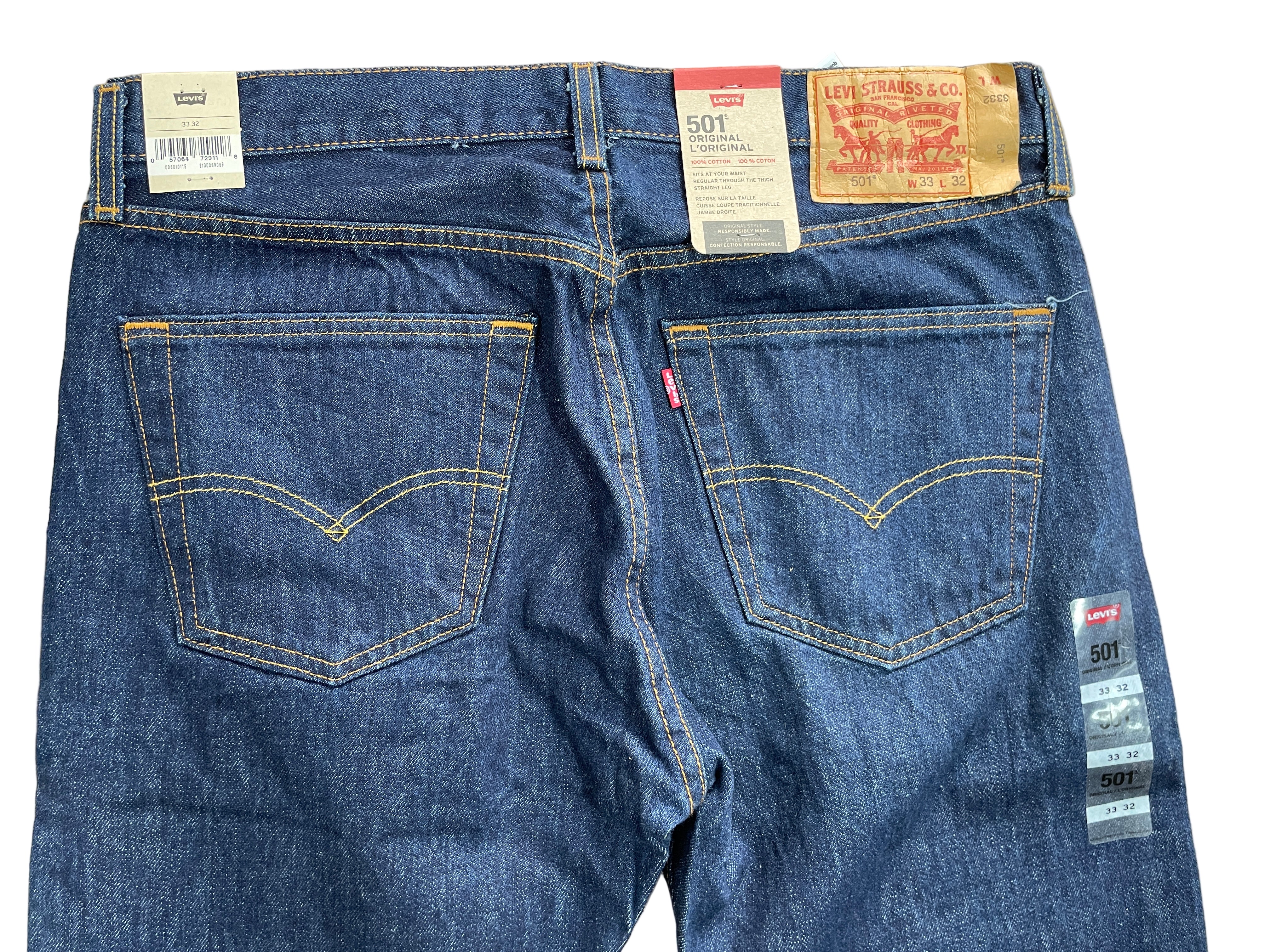 levi's 501 original men's jeans back view