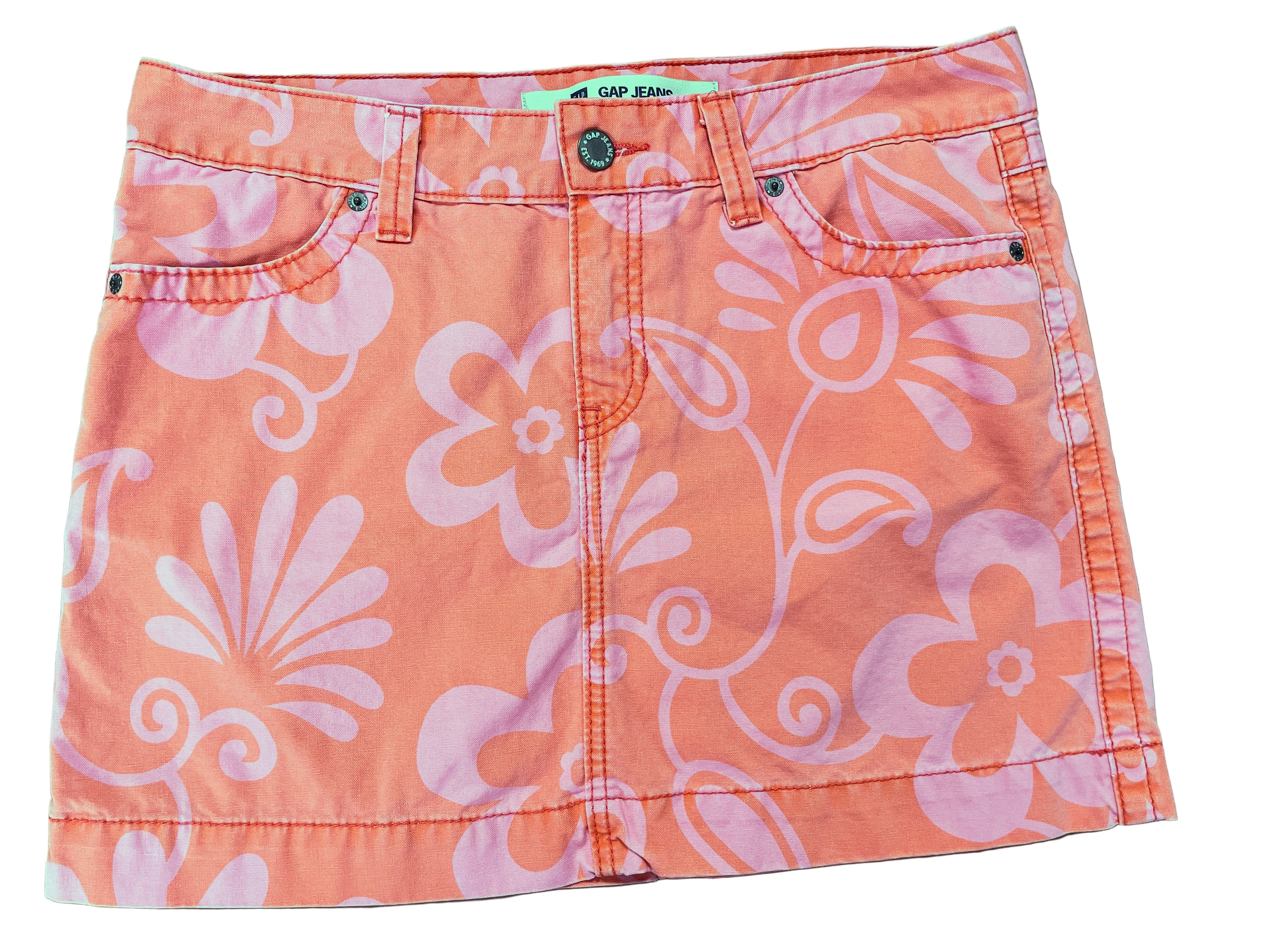 GAP floral denim mini skirt front view