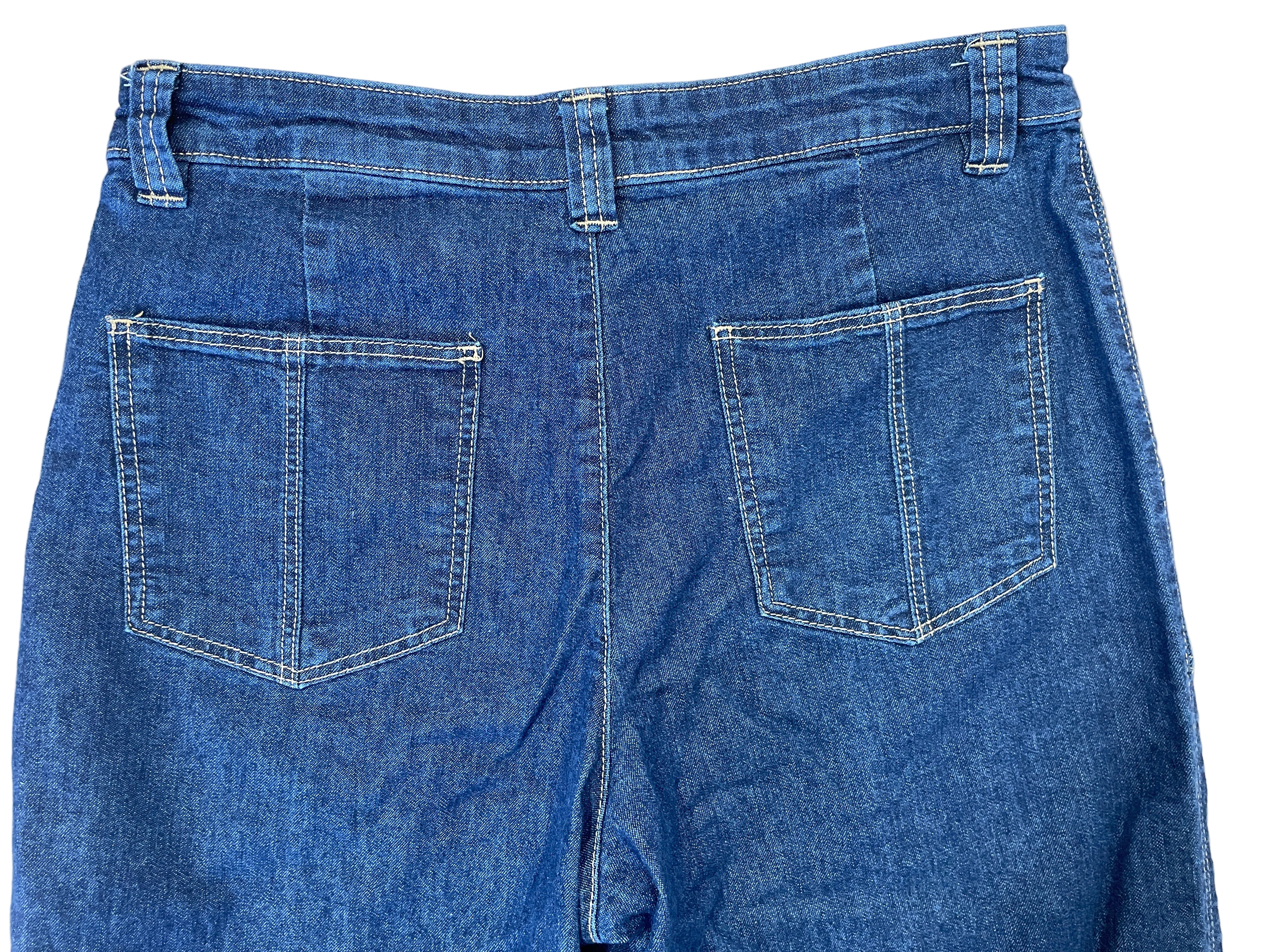 joe fresh wide leg cropped jeans size 10 back view