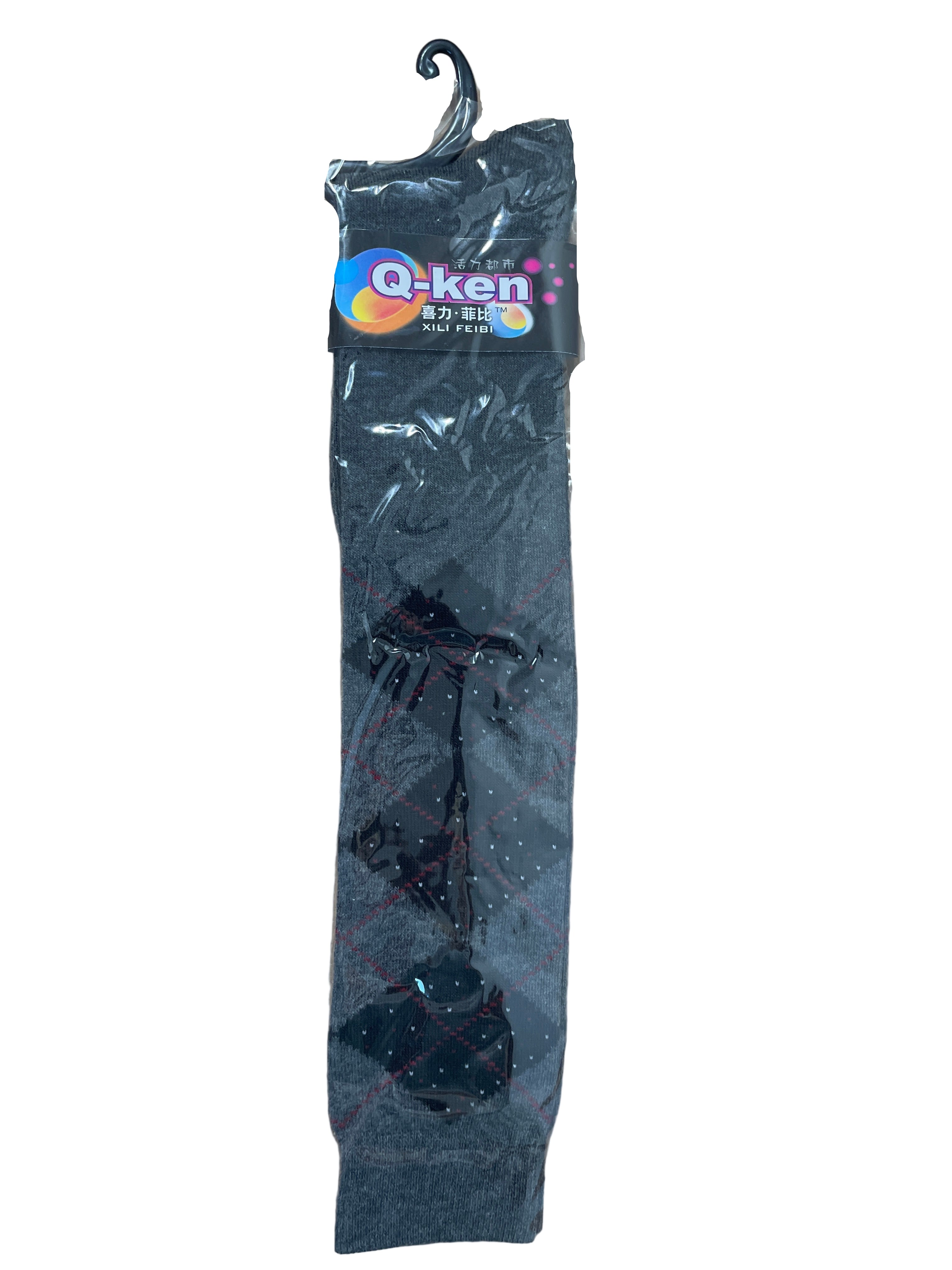 black on grey argyle socks