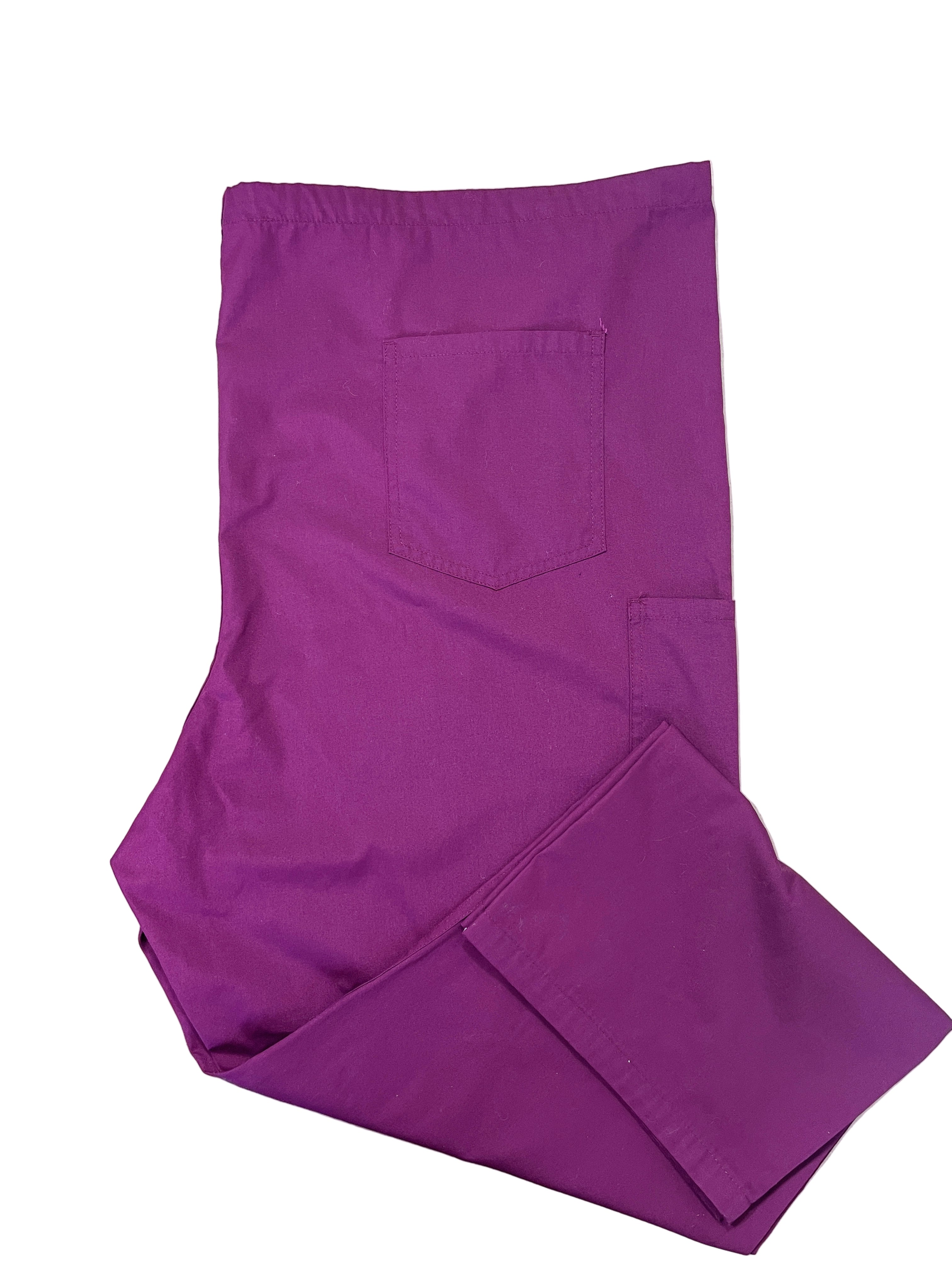 Scrubzone burgundy scrub pants folded view