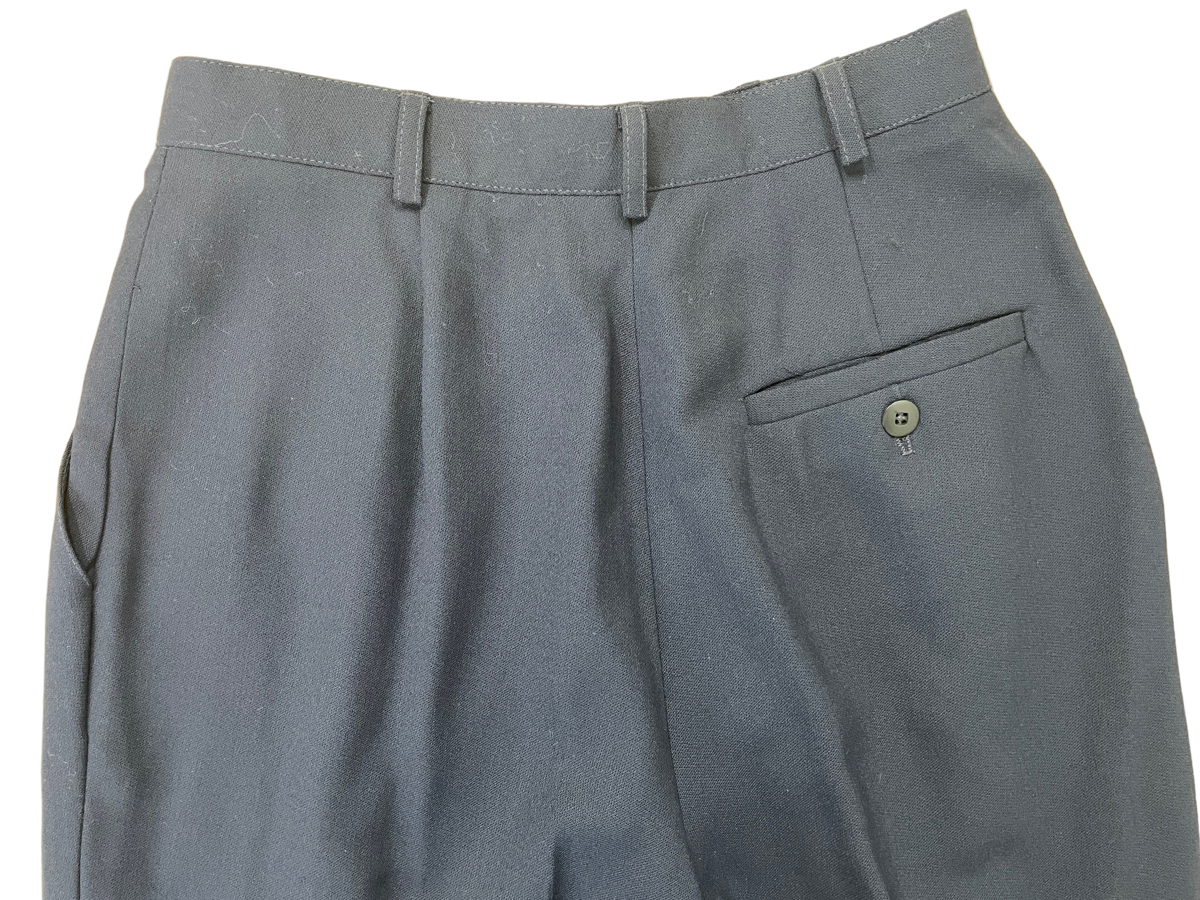 Vintage Ralph Lauren navy blue wool dress pants back view with pockets