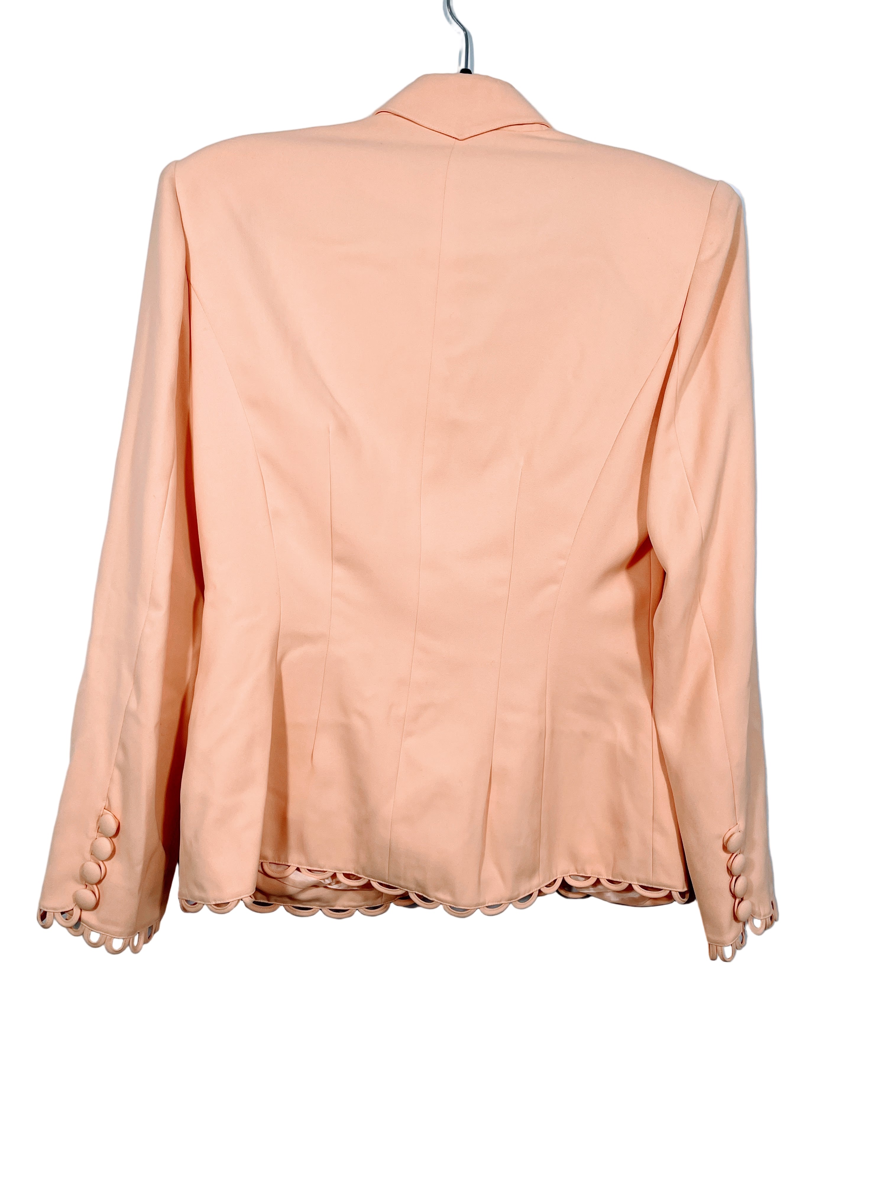 Vintage Parigi peach blazer back view showing structure