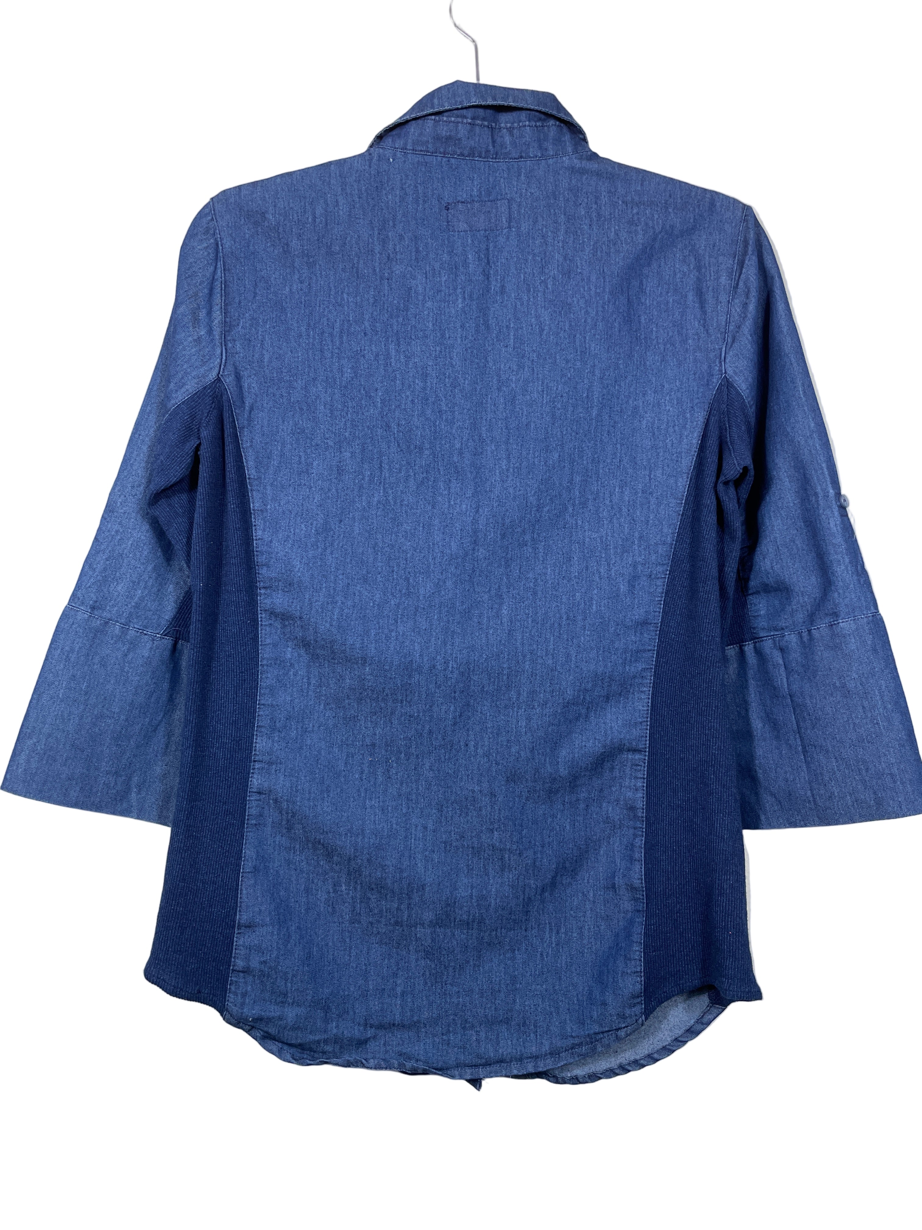 Cavalini denim button-up top back view