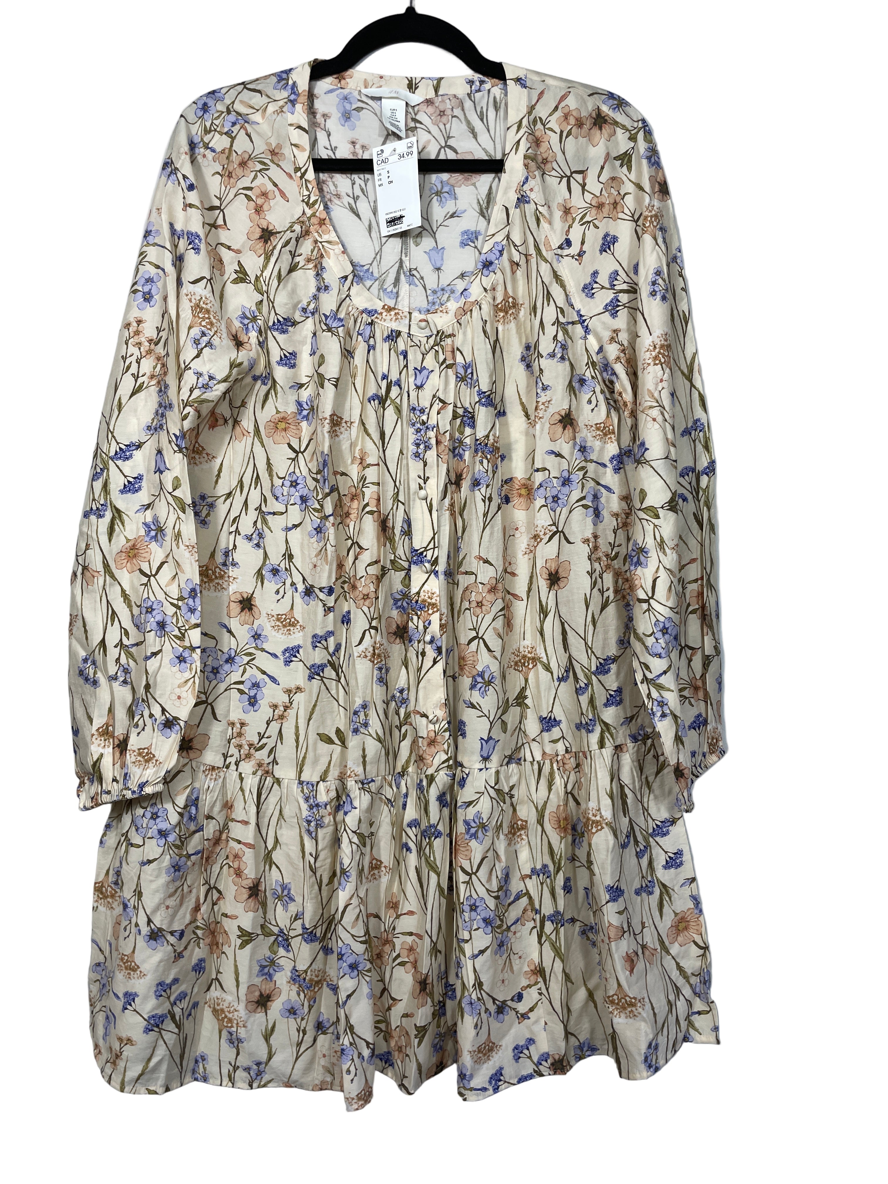 H&M floral tiered dress front view