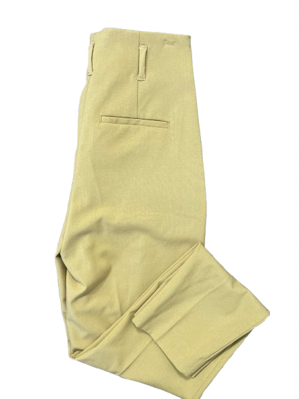 RW & Co. women’s high-rise camel pants size 00 with welt back pockets.
