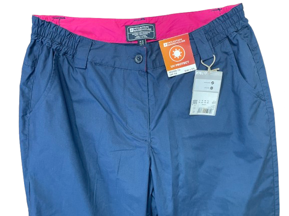 Mountain Warehouse blue women’s Quest trousers size 6 with pockets front view