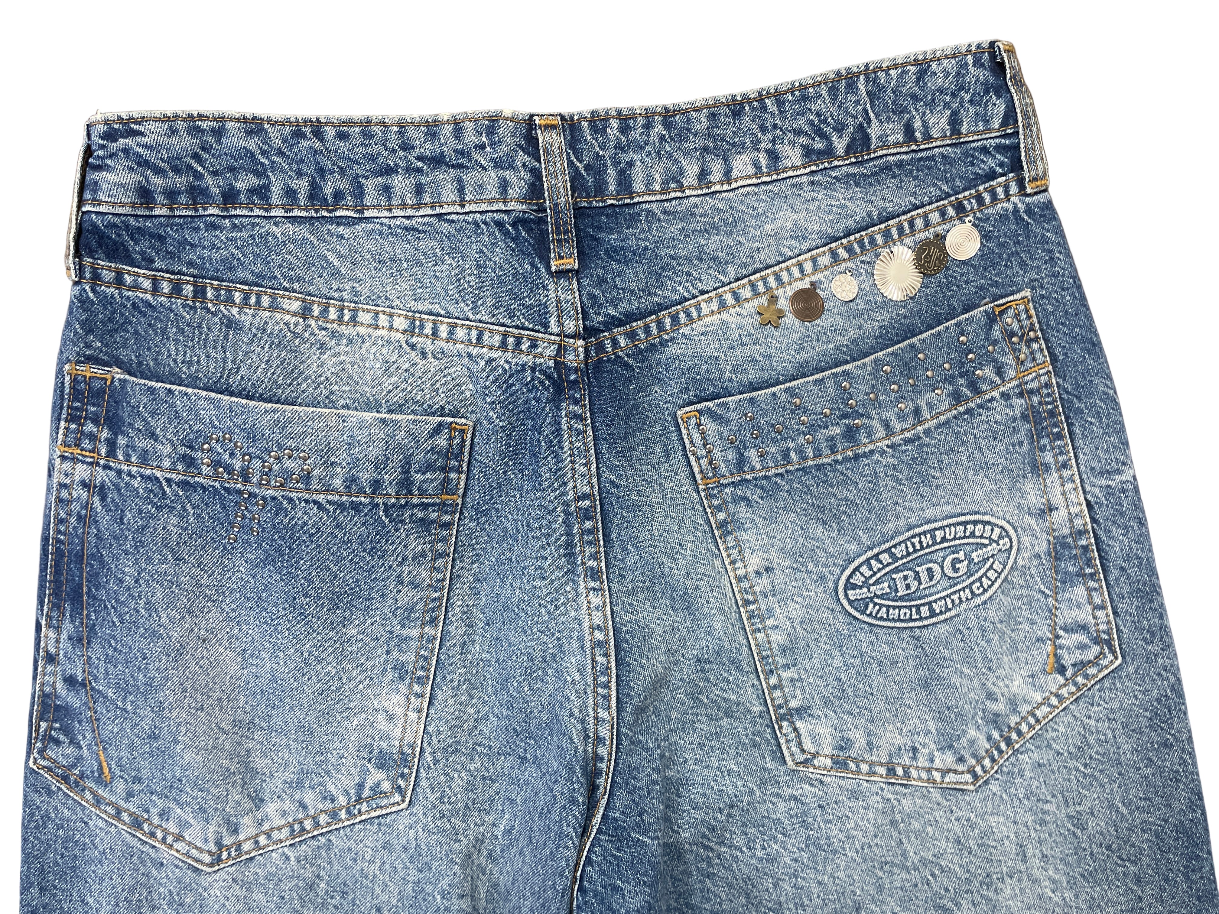 bdg urban outfitters embellished wide-leg jeans back view