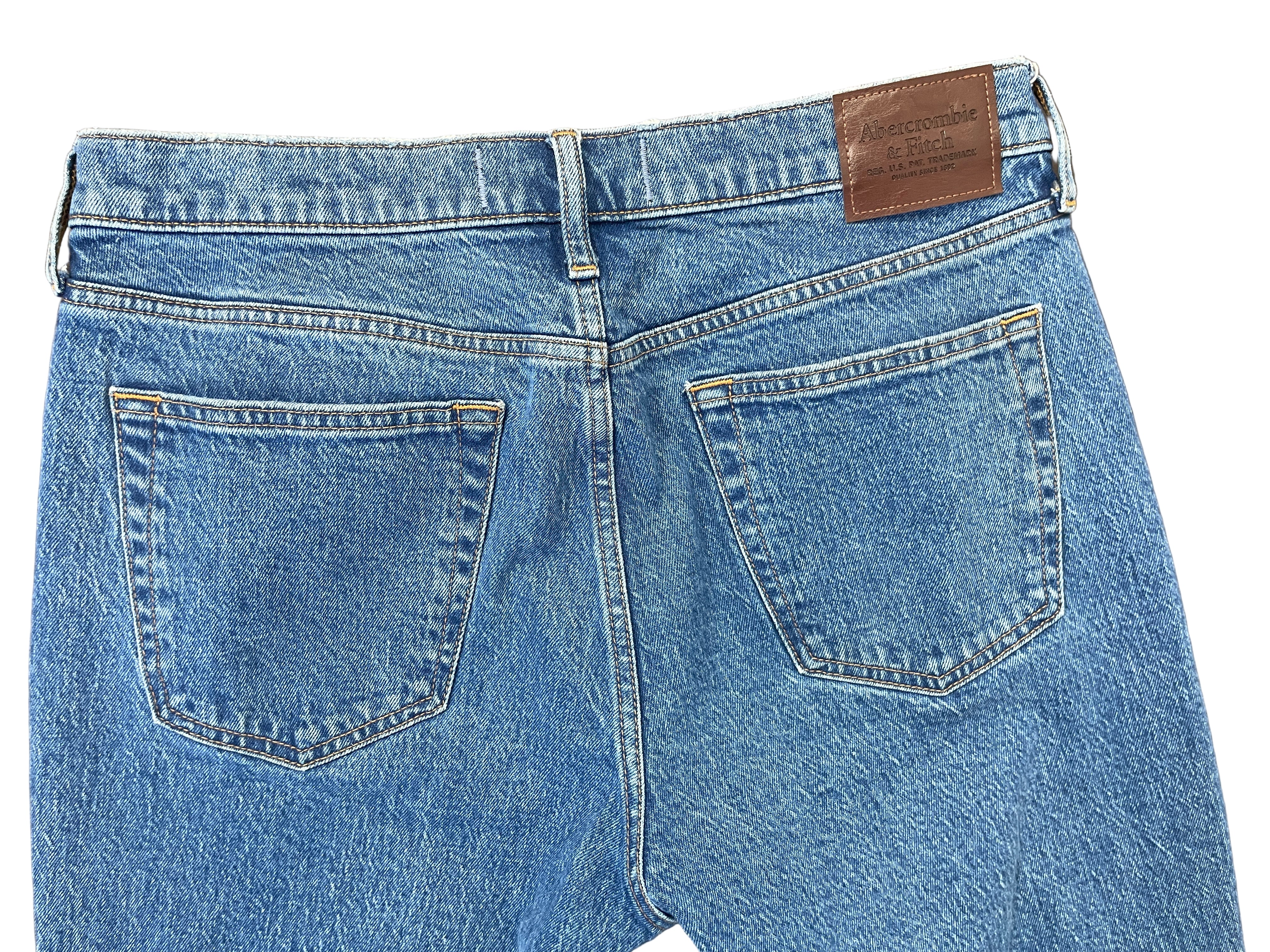 abercrombie & fitch vintage stretch straight jeans back view