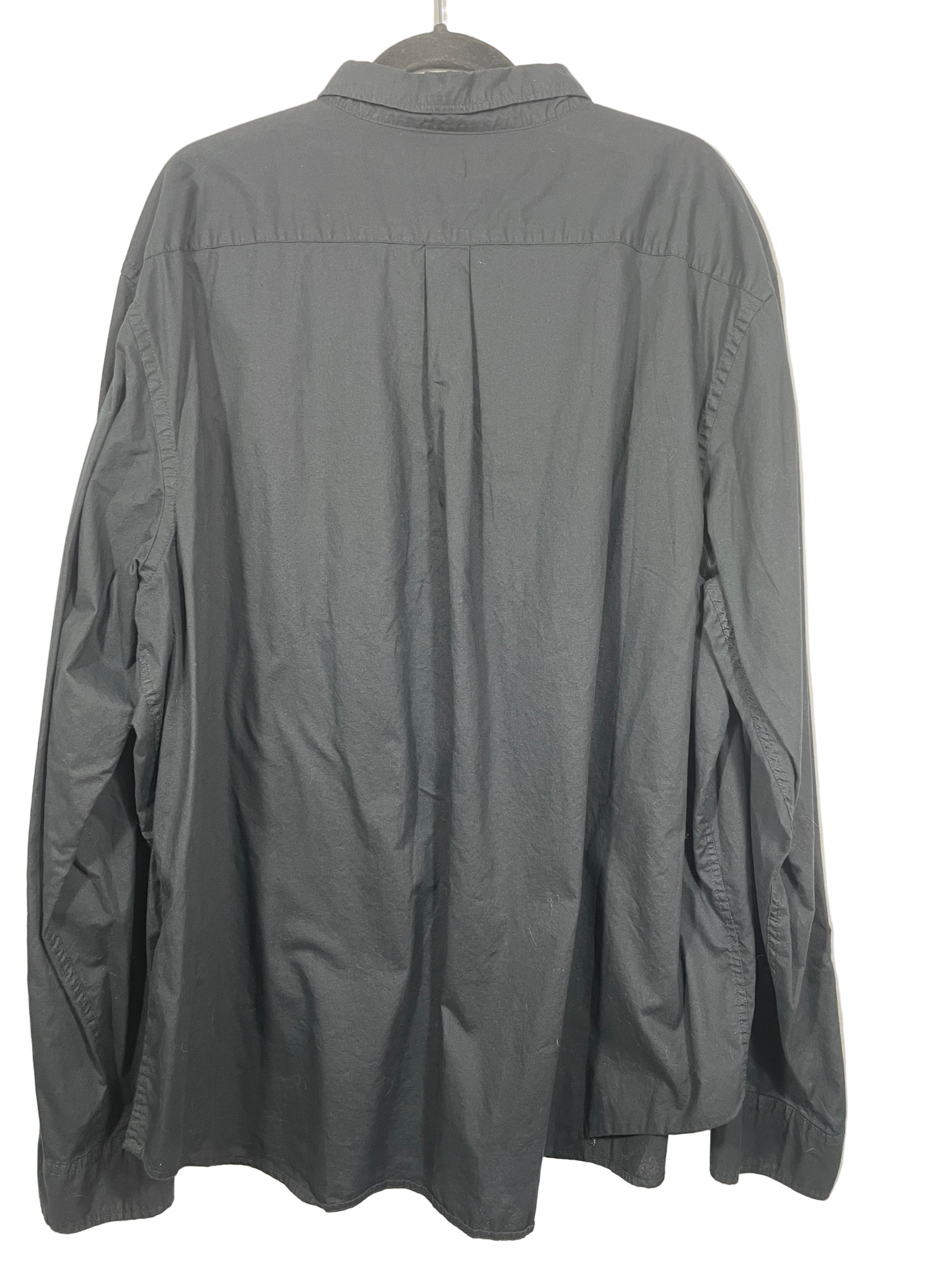 Old Navy black slim fit button down shirt back view