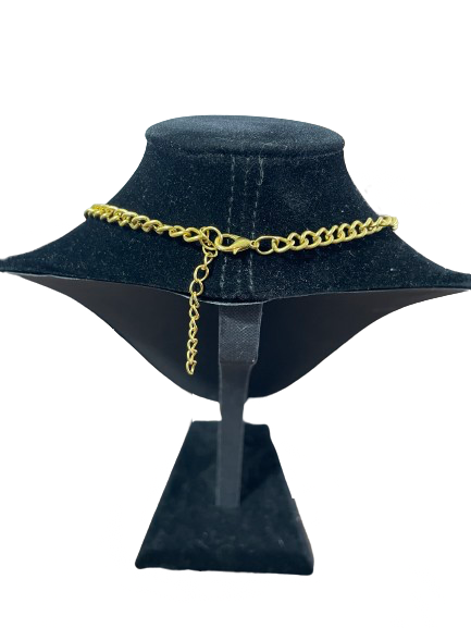 Gold-tone abstract statement necklace clasp back