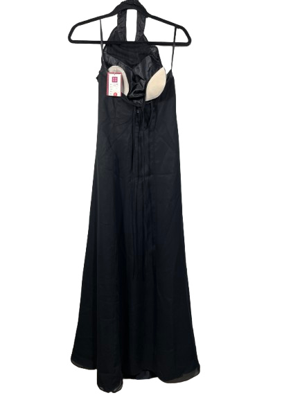 Size Small Xi Rong Yi Qipao black halter formal evening dress back view