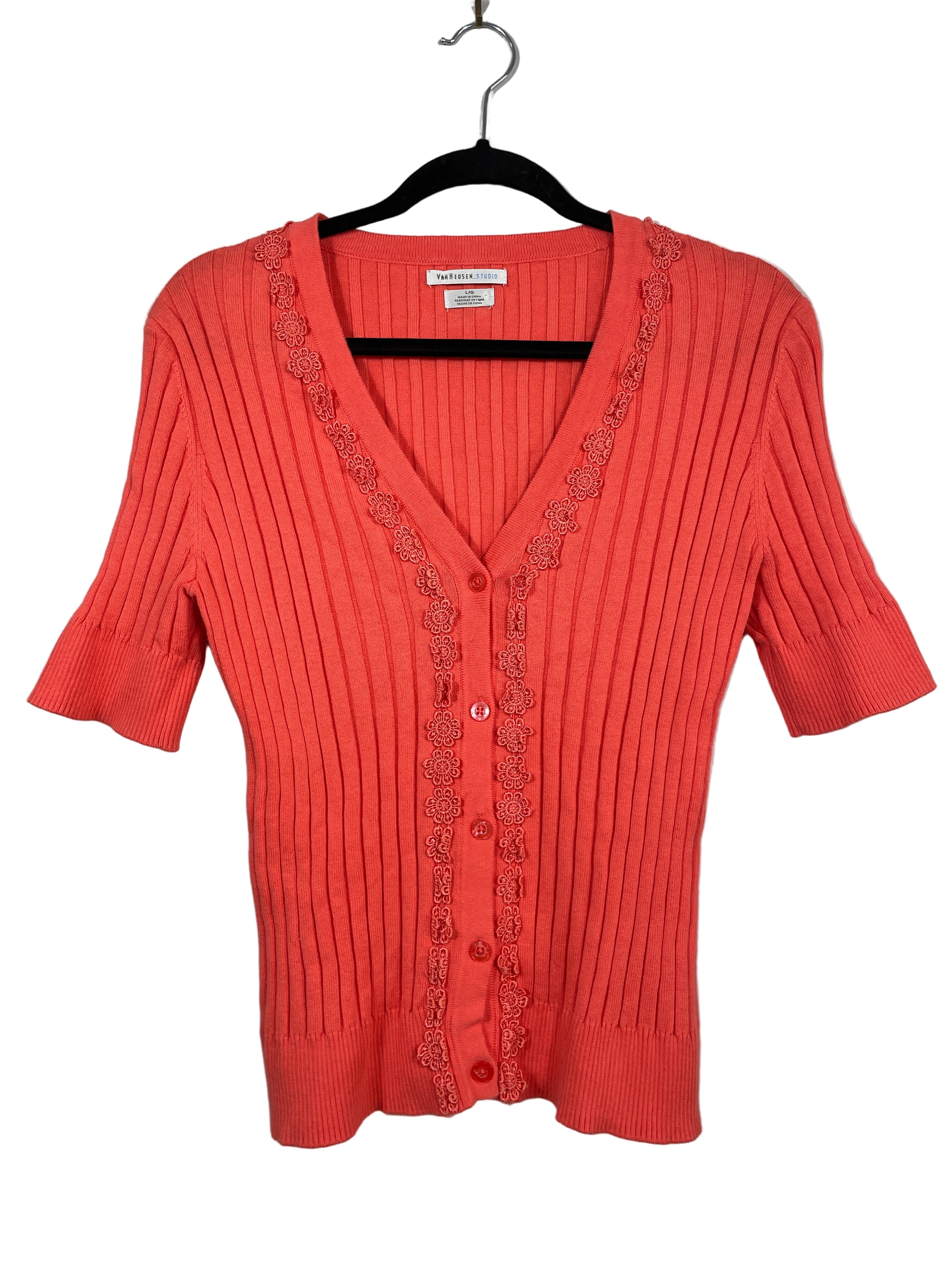 Van Heusen Studio orange knit top front
