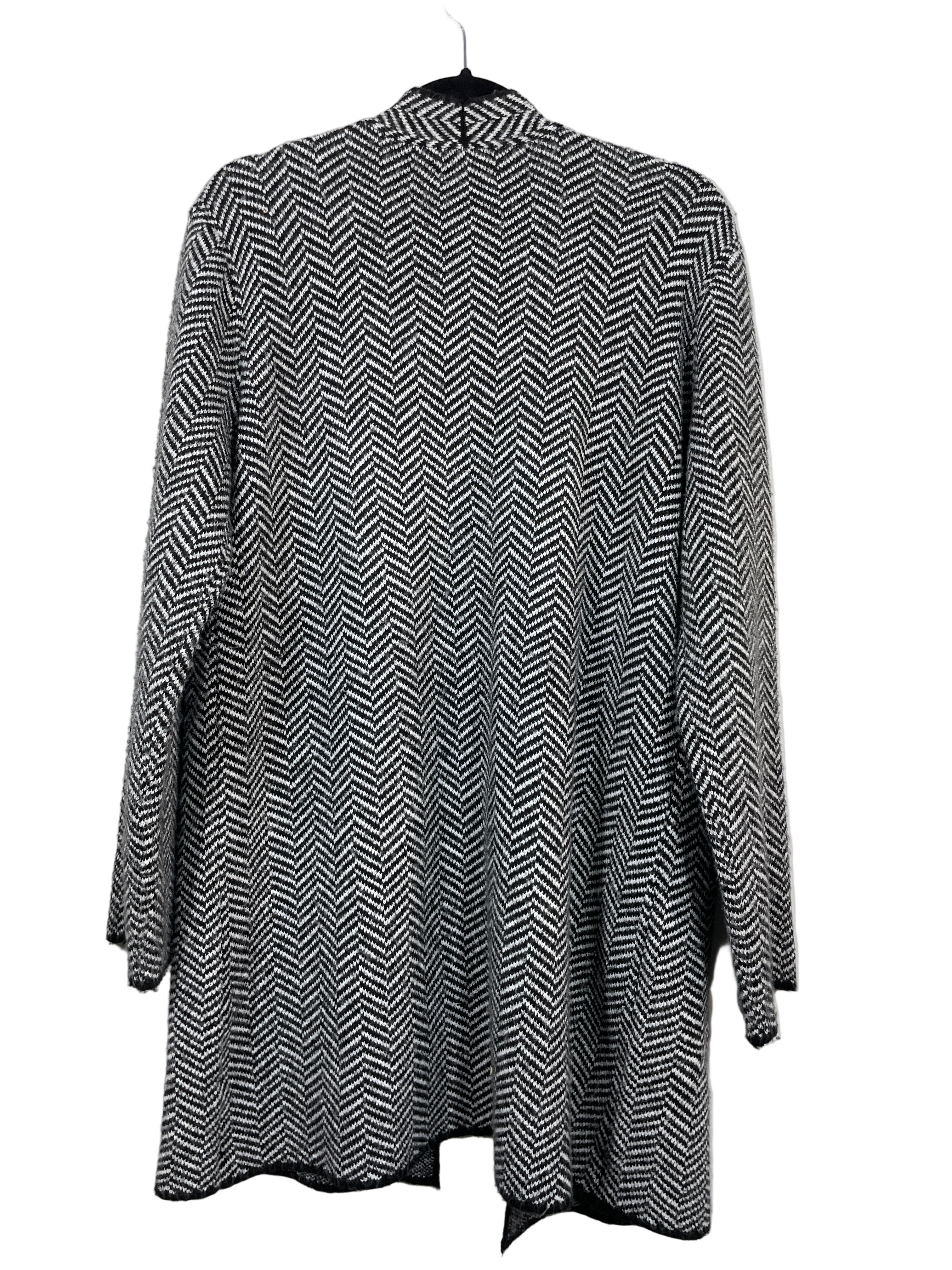Nine West herringbone long cardigan back view