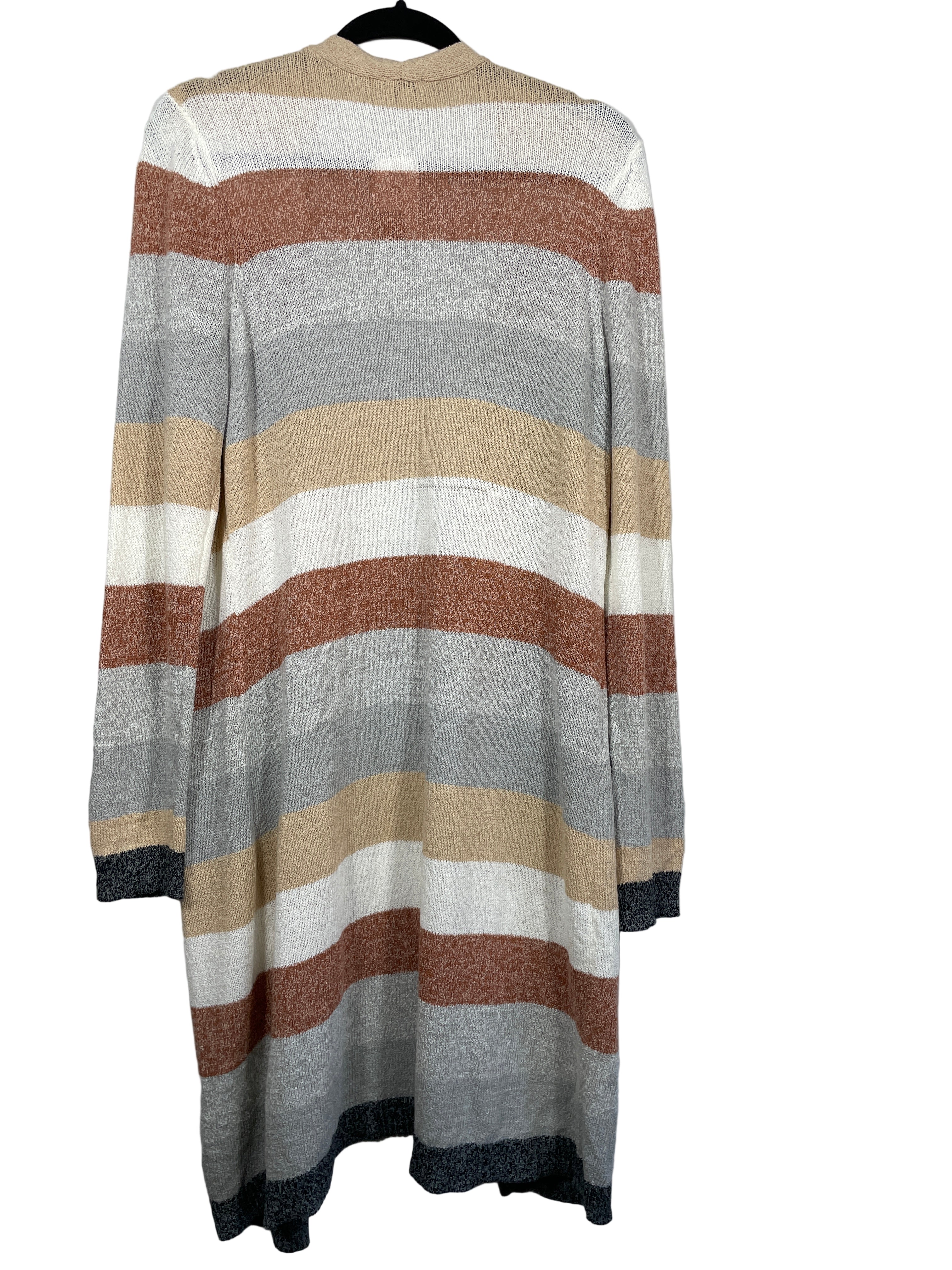 Kismet Megan striped long open-front cardigan back view