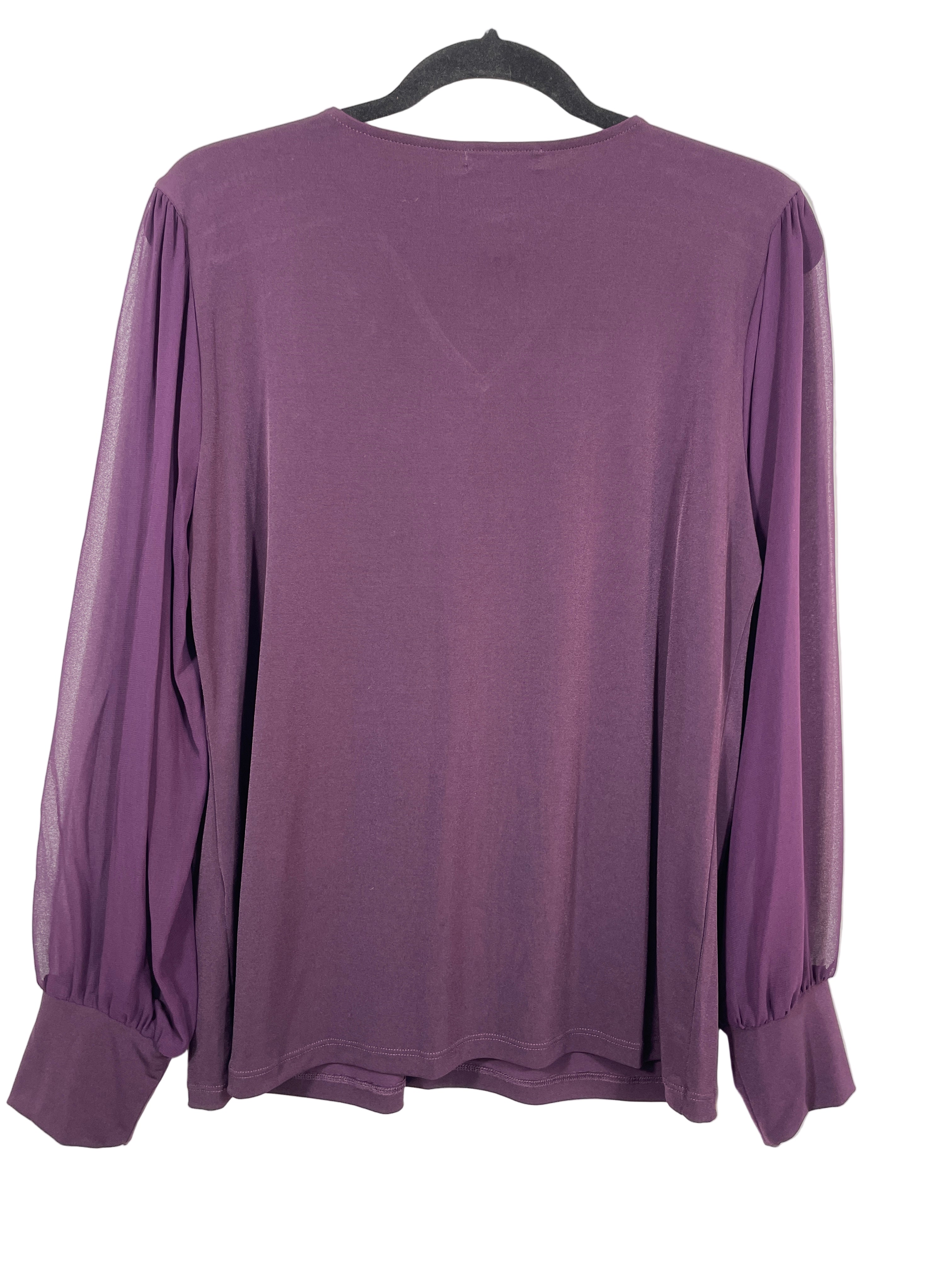 Calvin Klein purple top back view, size medium