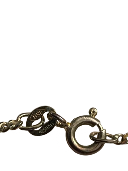 925 Italy sterling silver chain clasp stamp detail