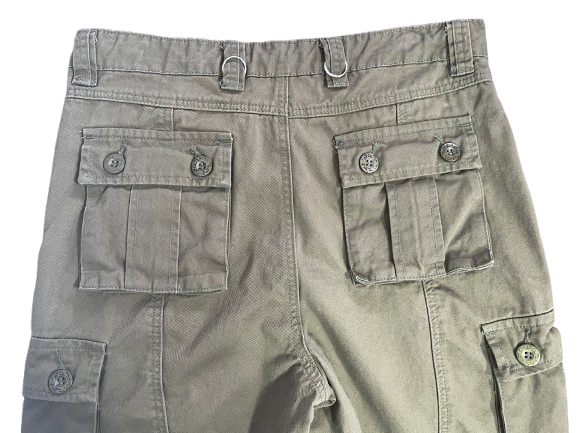 Back view of tactical pants showing reinforced seat and flapped pockets.