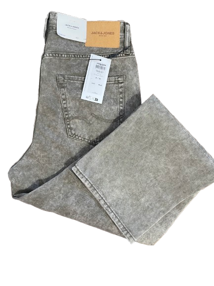 Jack & Jones washed grey wide fit jeans size 31x34 new with tags front view