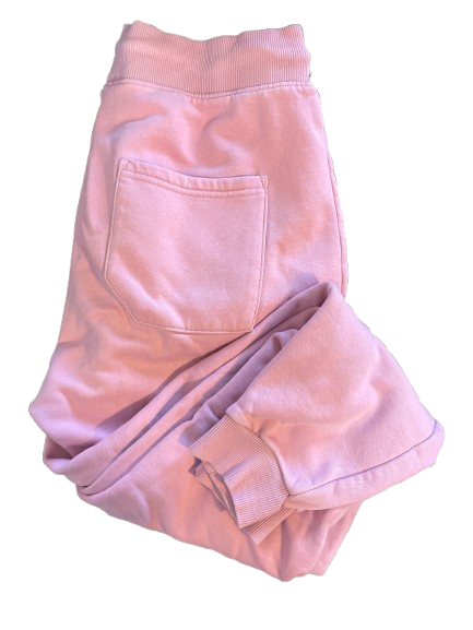 Size Medium Fashion Nova pink drawstring sweatpants folded view
