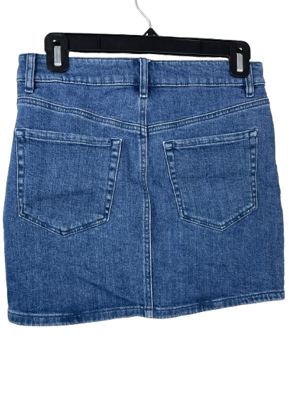 Garage blue denim mini skirt size small back with pockets
