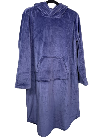 32 Degrees Heat purple velour hooded sleep dress size S/M front view